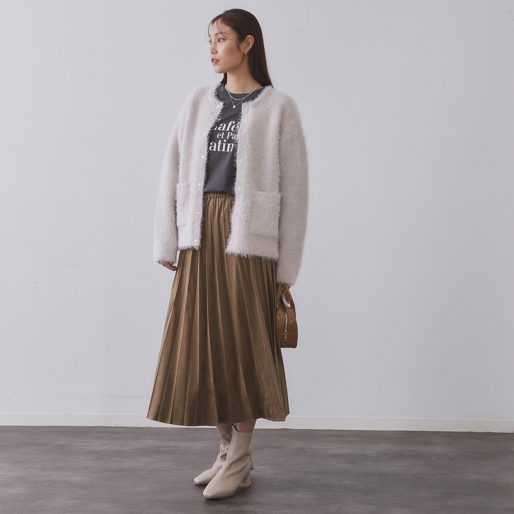 OPAQUE.CLIP「シャギーミドルカーディガン【洗濯機OK】《6col》」|カーディガン|