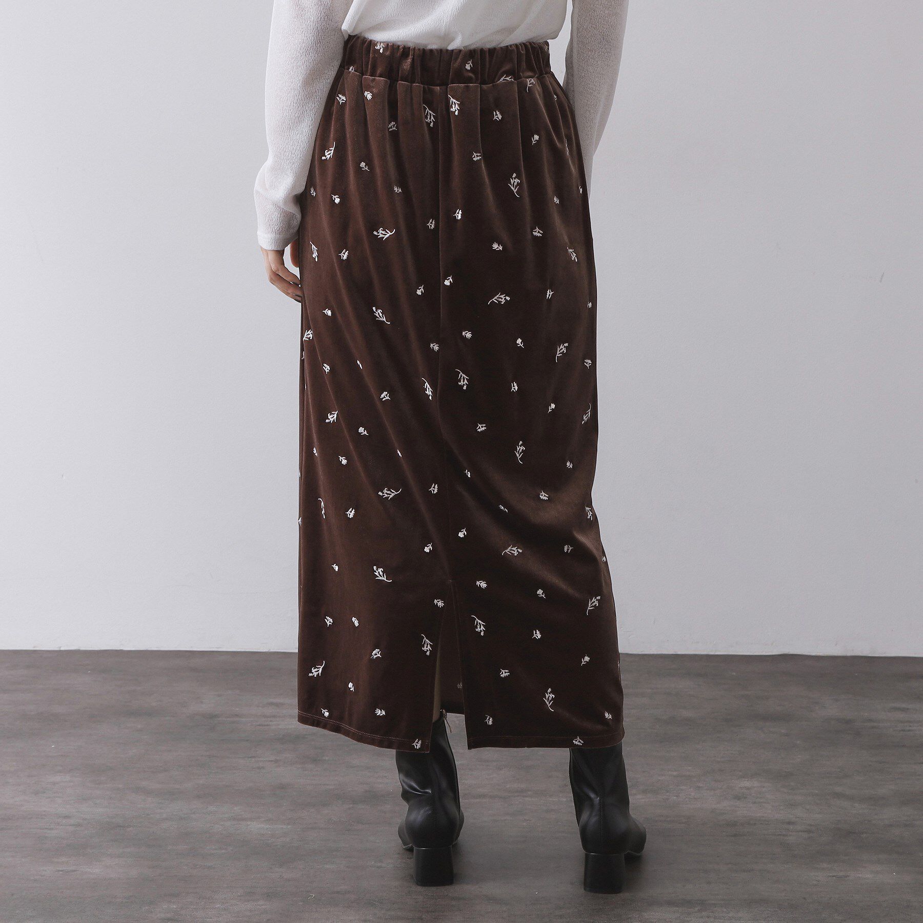 OPAQUE.CLIP「ベロアナロースカート/セットアップ対応可【洗濯機OK】」|スカート|