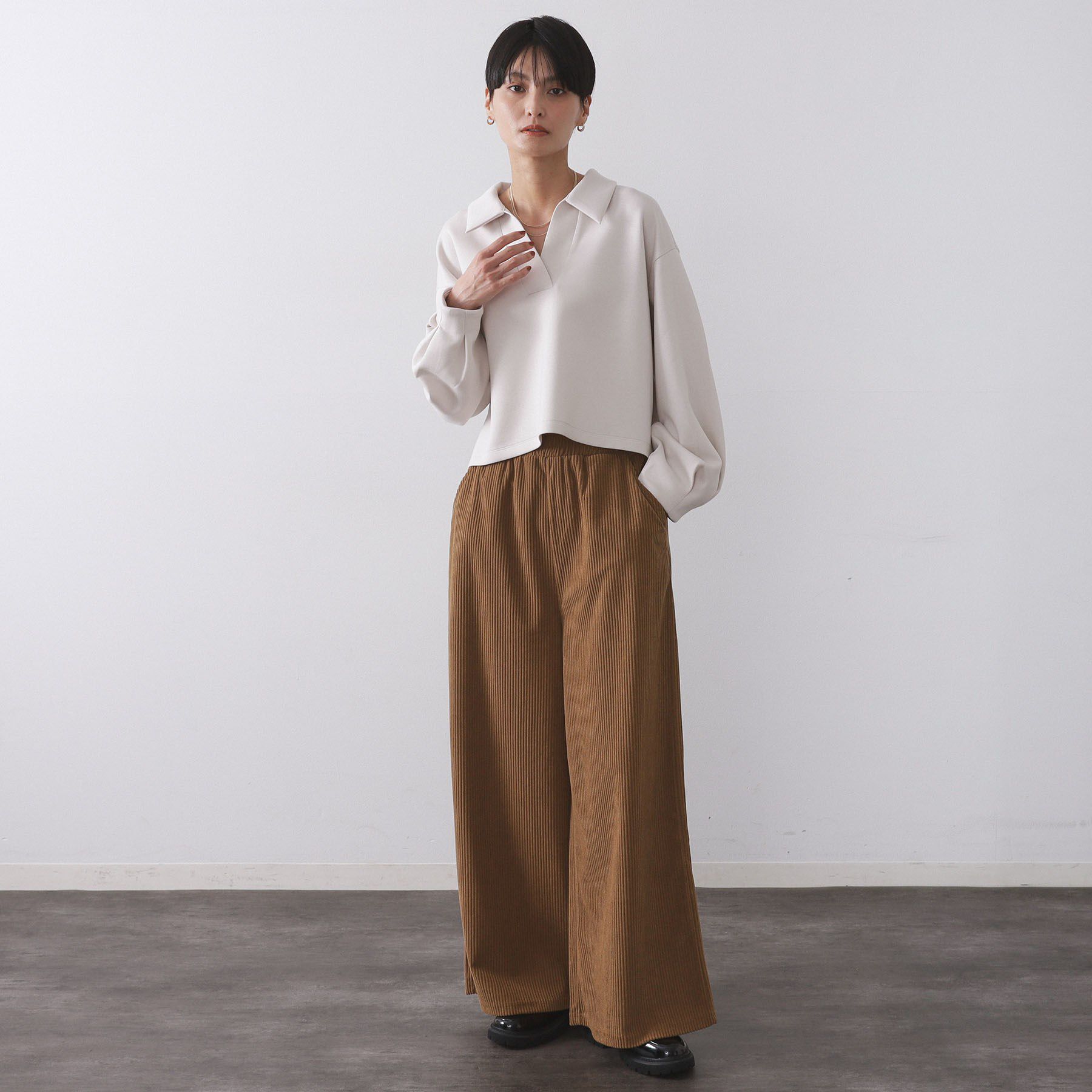 OPAQUE.CLIP「スキッパートップス【UVケア/洗濯機OK】」|Tシャツ・カットソー|