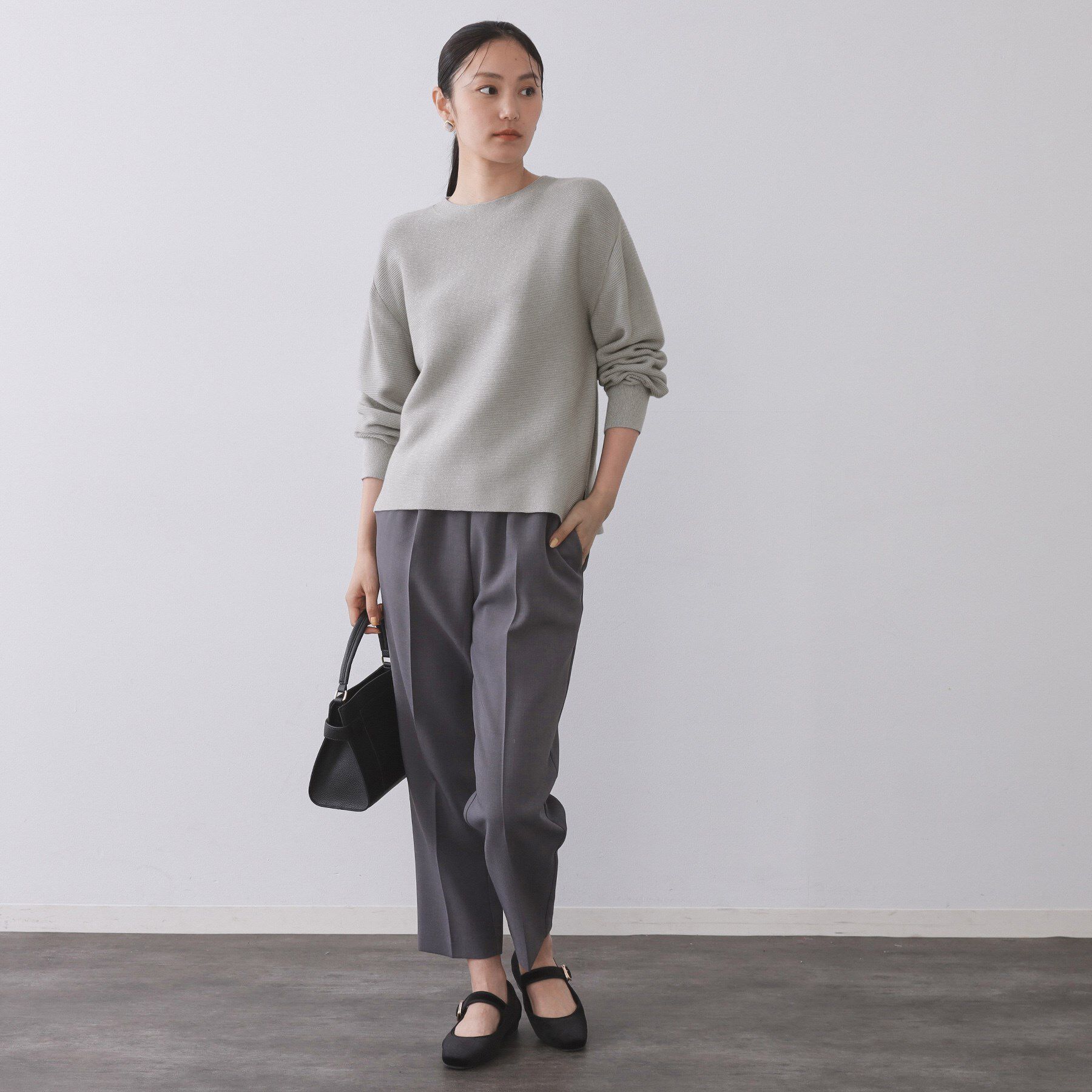 OPAQUE.CLIP「ラメガーターボートネックニット【洗濯機OK】」|ニット・セーター|