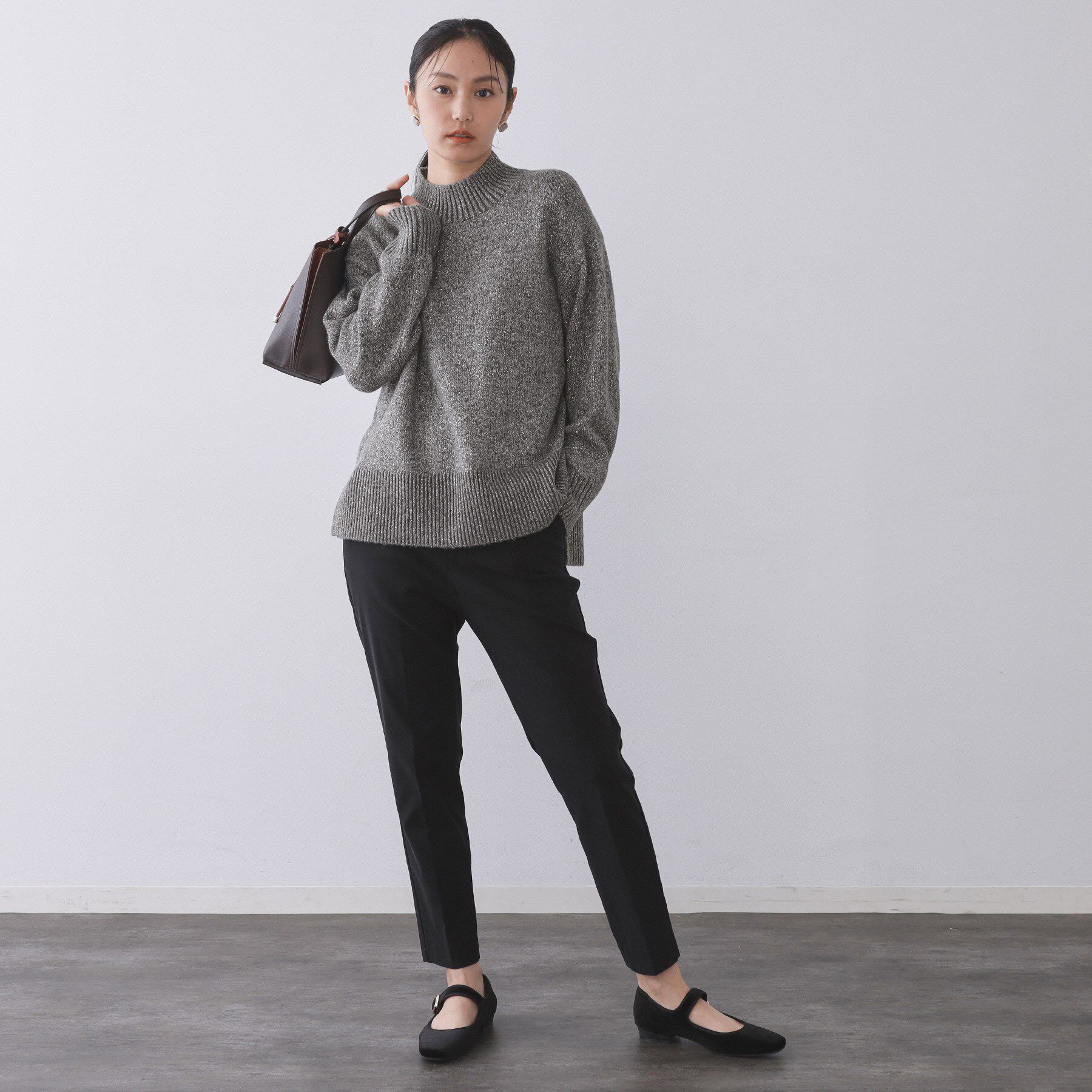 OPAQUE.CLIP「ラメスパンコールハイネックニット/セットアップ対応可【洗濯機OK】」|ニット・セーター|