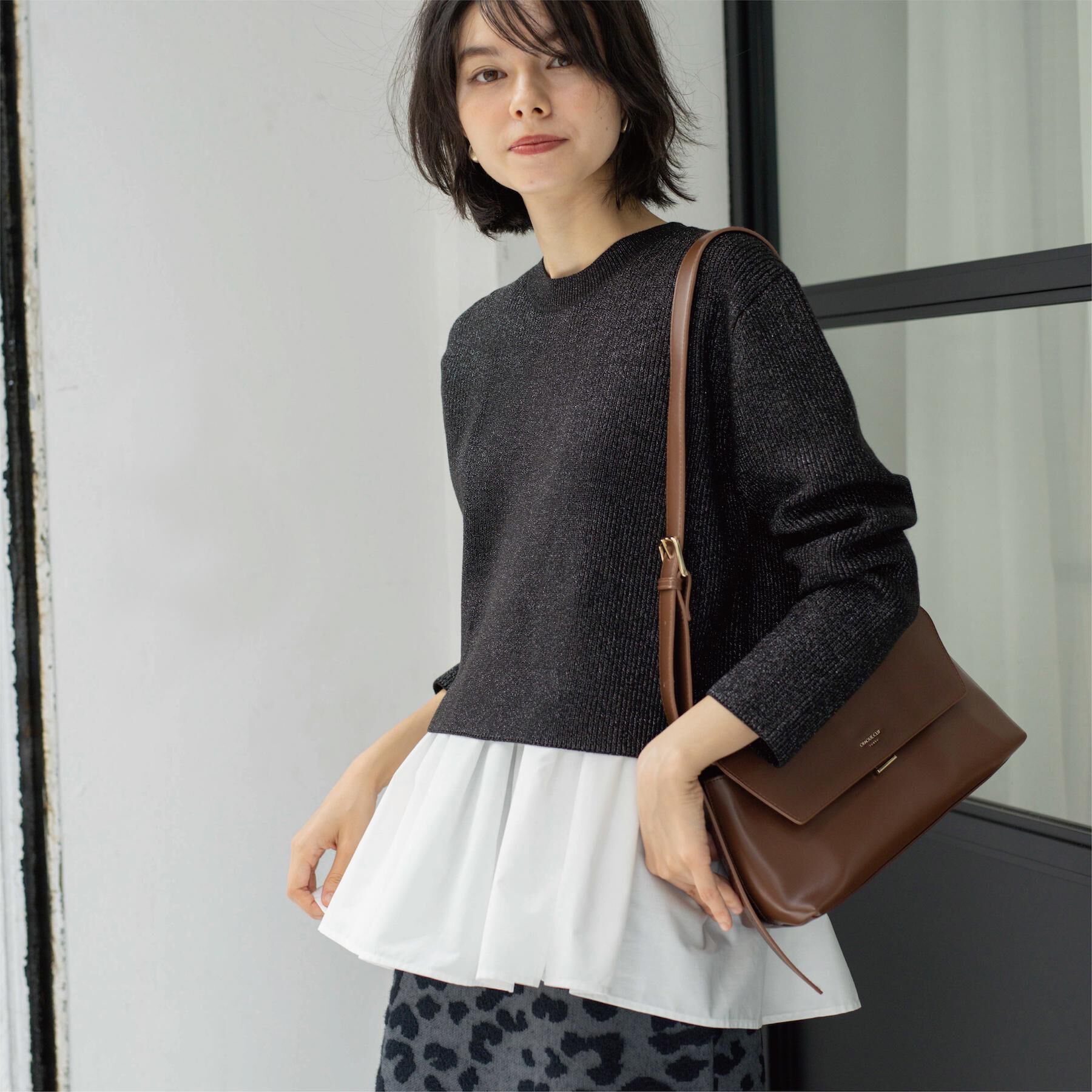 OPAQUE.CLIP「《ツインセット》ショートラメニット&times;フレアタンクトップ【洗濯機OK】」|その他|