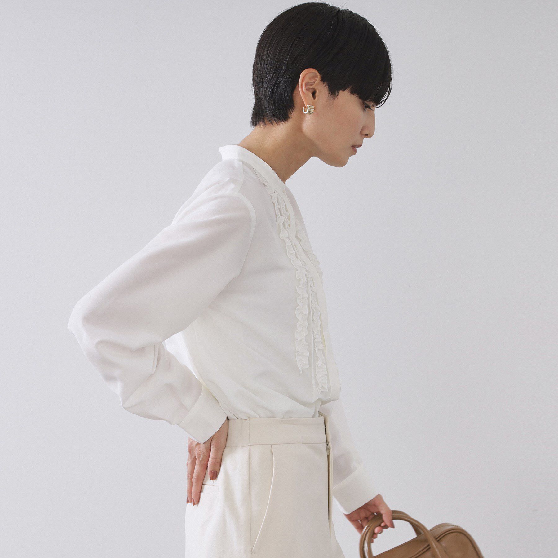 OPAQUE.CLIP「フロントフリルブラウス【洗濯機OK】」|シャツ・ブラウス|