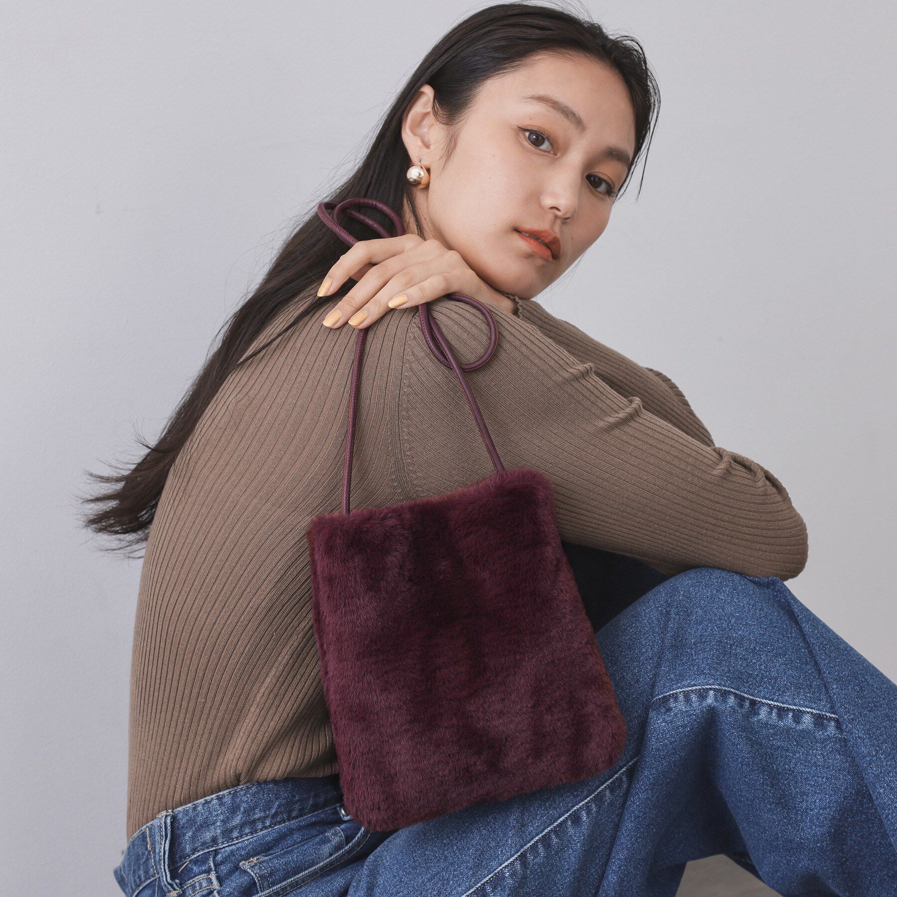 OPAQUE.CLIP「【11色展開】フェイクファースクエアミニポシェット」|ショルダー・メッセンジャー|ピンク(871)