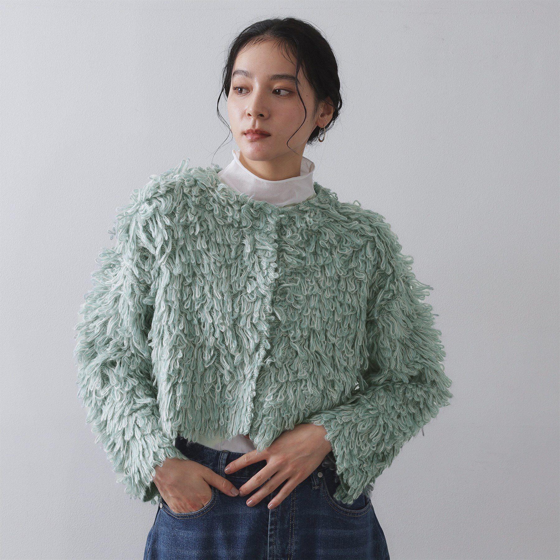 OPAQUE.CLIP「ループヤーンニットカーディガン」|カーディガン|