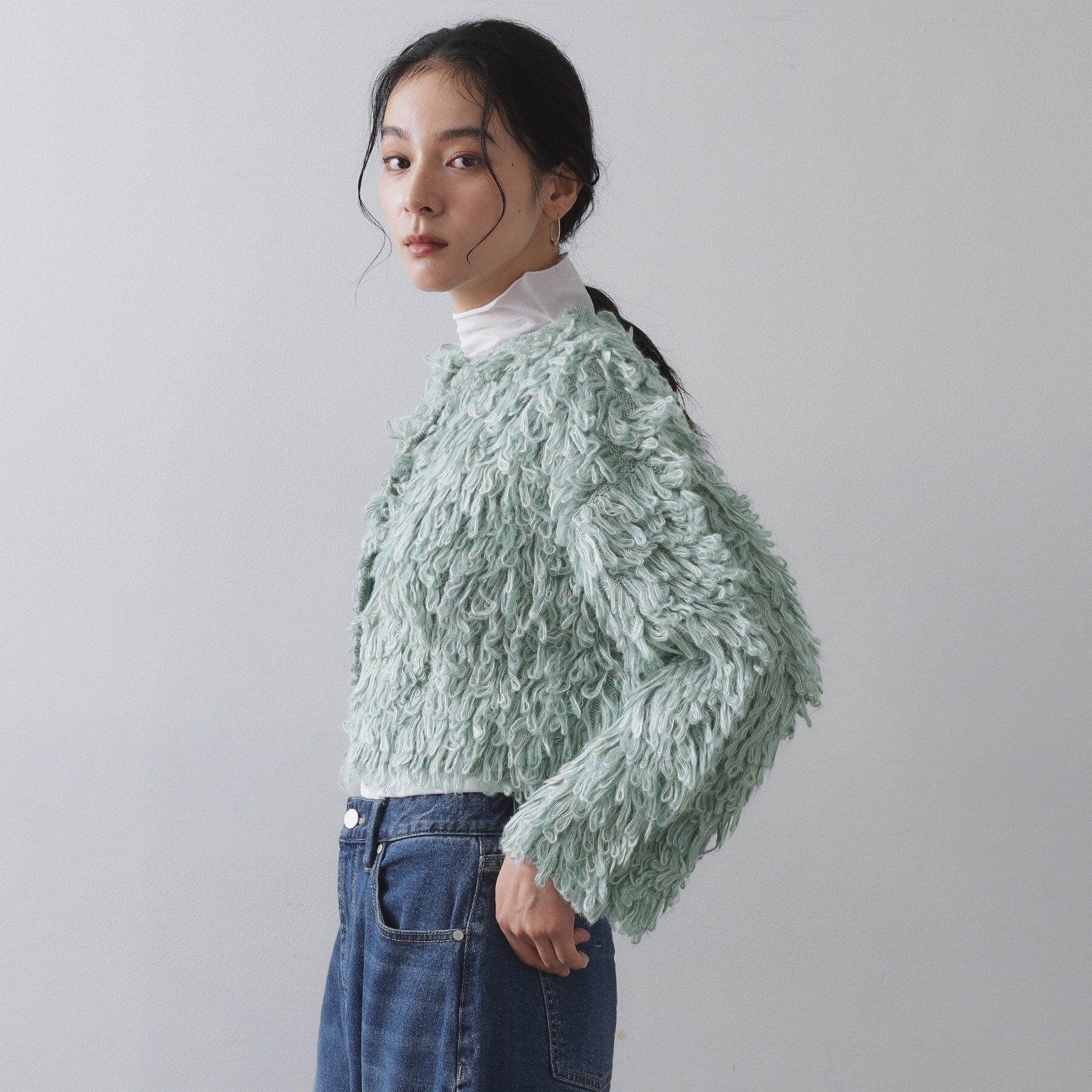 OPAQUE.CLIP「ループヤーンニットカーディガン」|カーディガン|