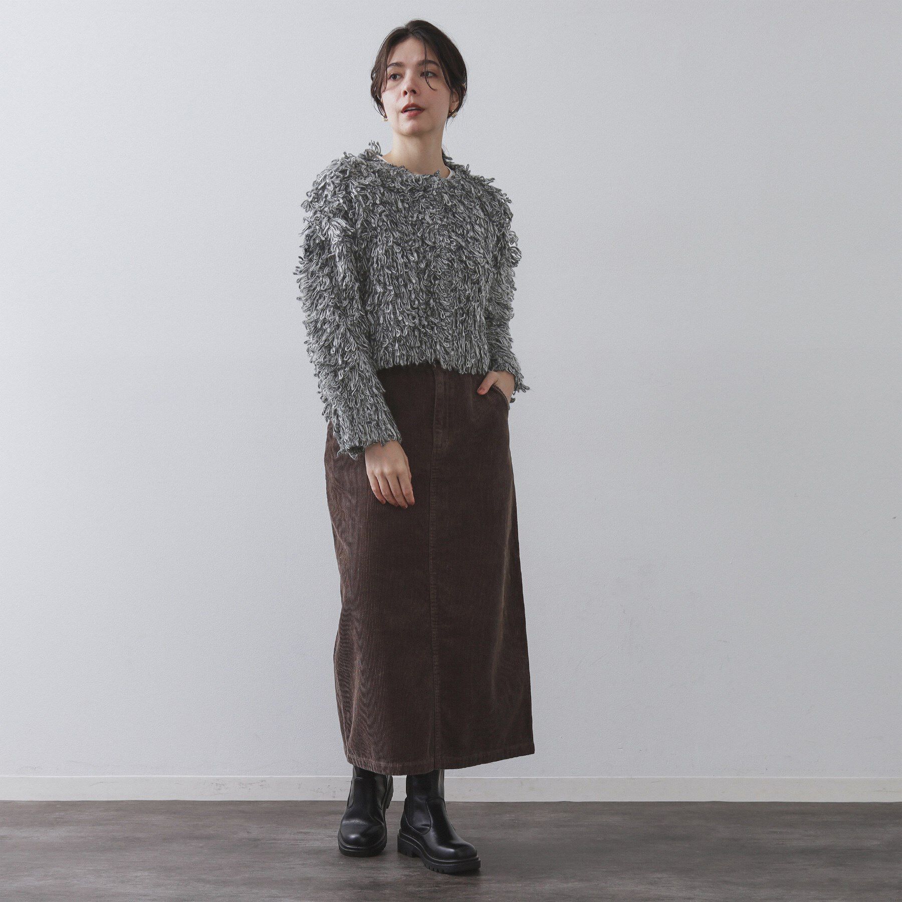 OPAQUE.CLIP「ループヤーンニットカーディガン」|カーディガン|