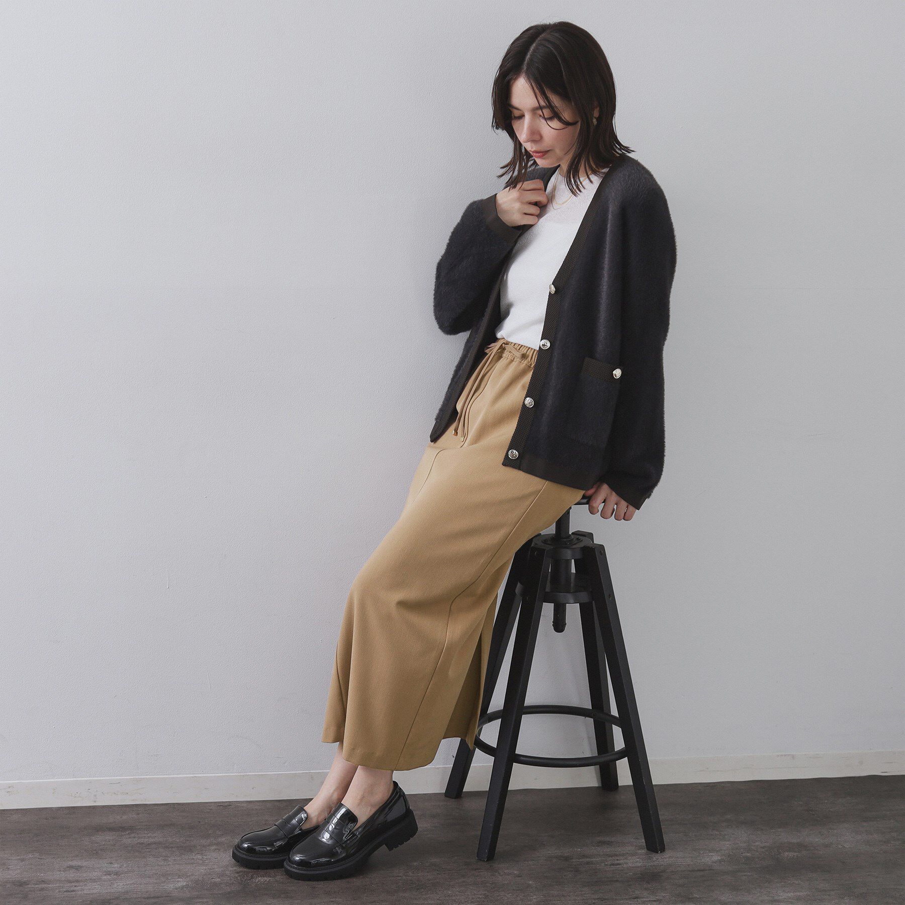 OPAQUE.CLIP「裏起毛イージーナロースカート／ネオサーモ【蓄熱素材／洗濯機洗い可」|スカート|