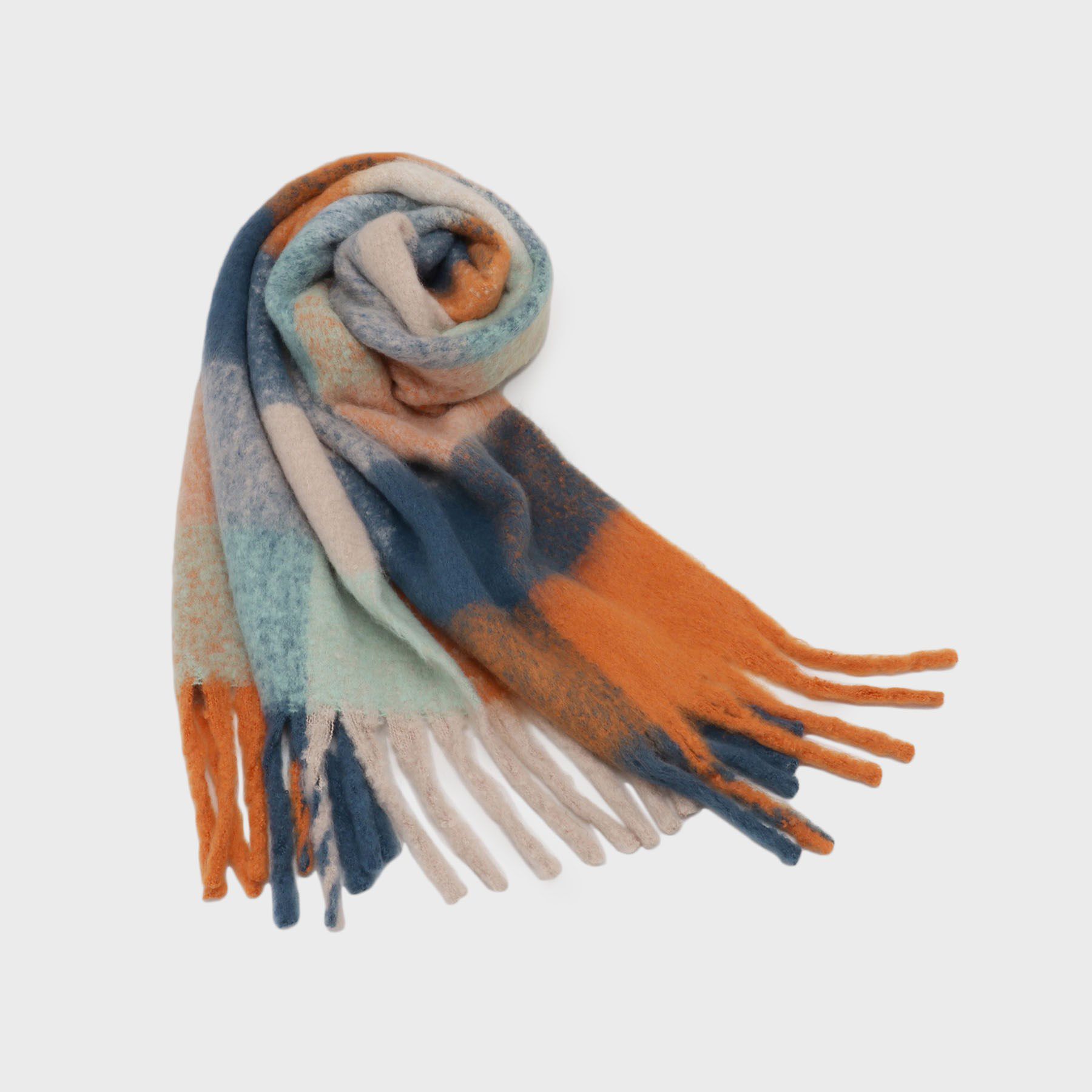 OPAQUE.CLIP「マルチカラーチェックボリュームストール」|ストール|レッド(863)