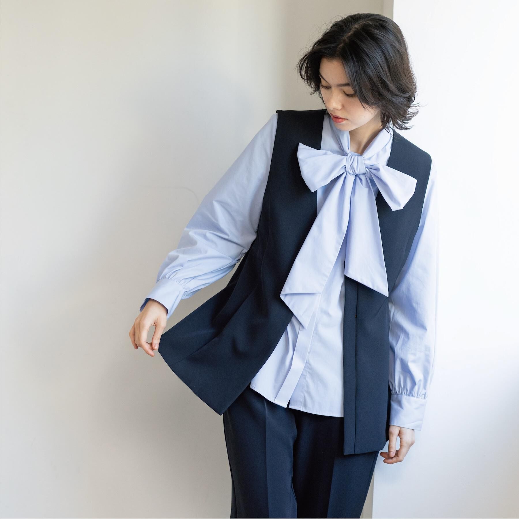 OPAQUE.CLIP「《通勤対応》ボウタイシャツブラウス【洗濯機OK】」|シャツ・ブラウス|
