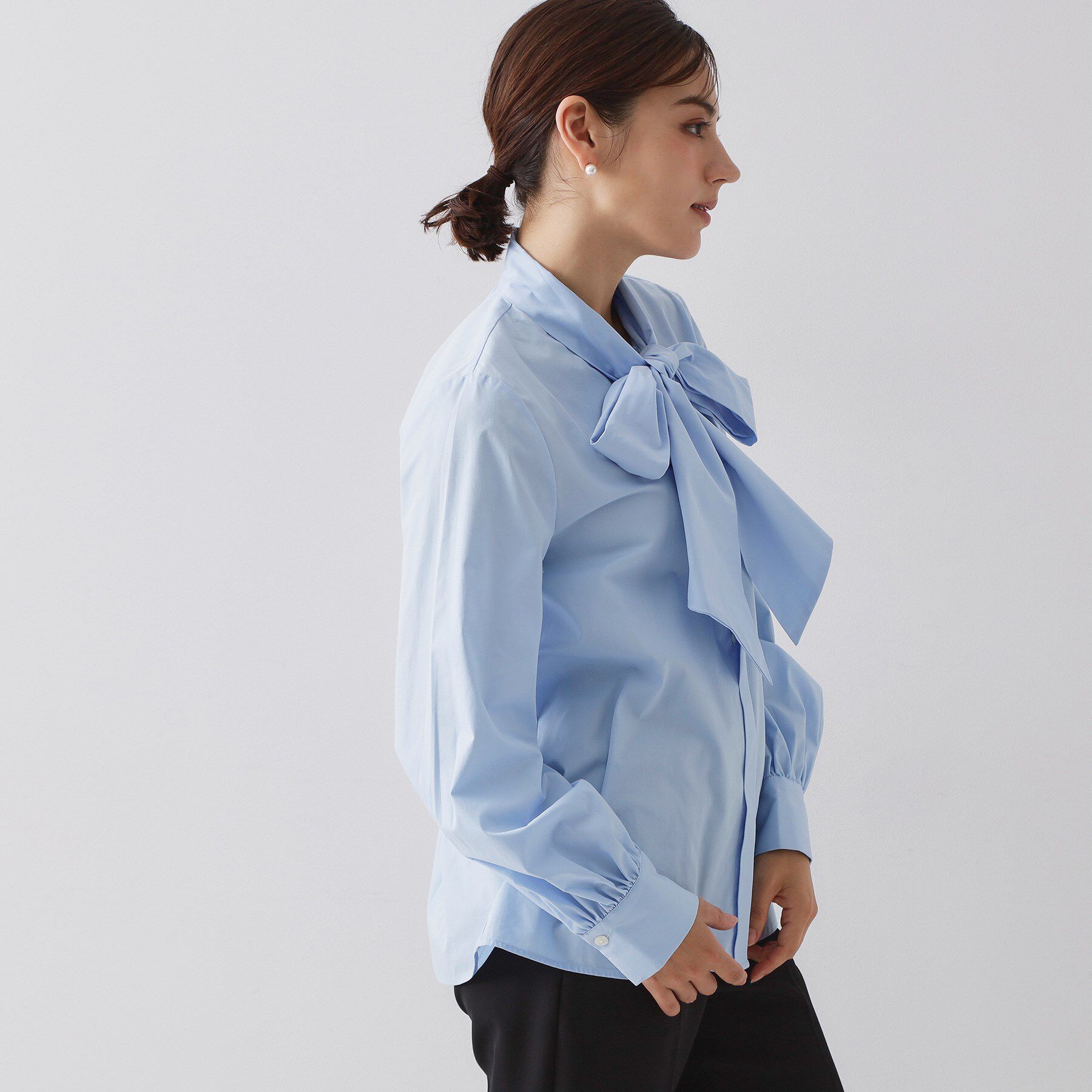 OPAQUE.CLIP「《通勤対応》ボウタイシャツブラウス【洗濯機OK】」|シャツ・ブラウス|