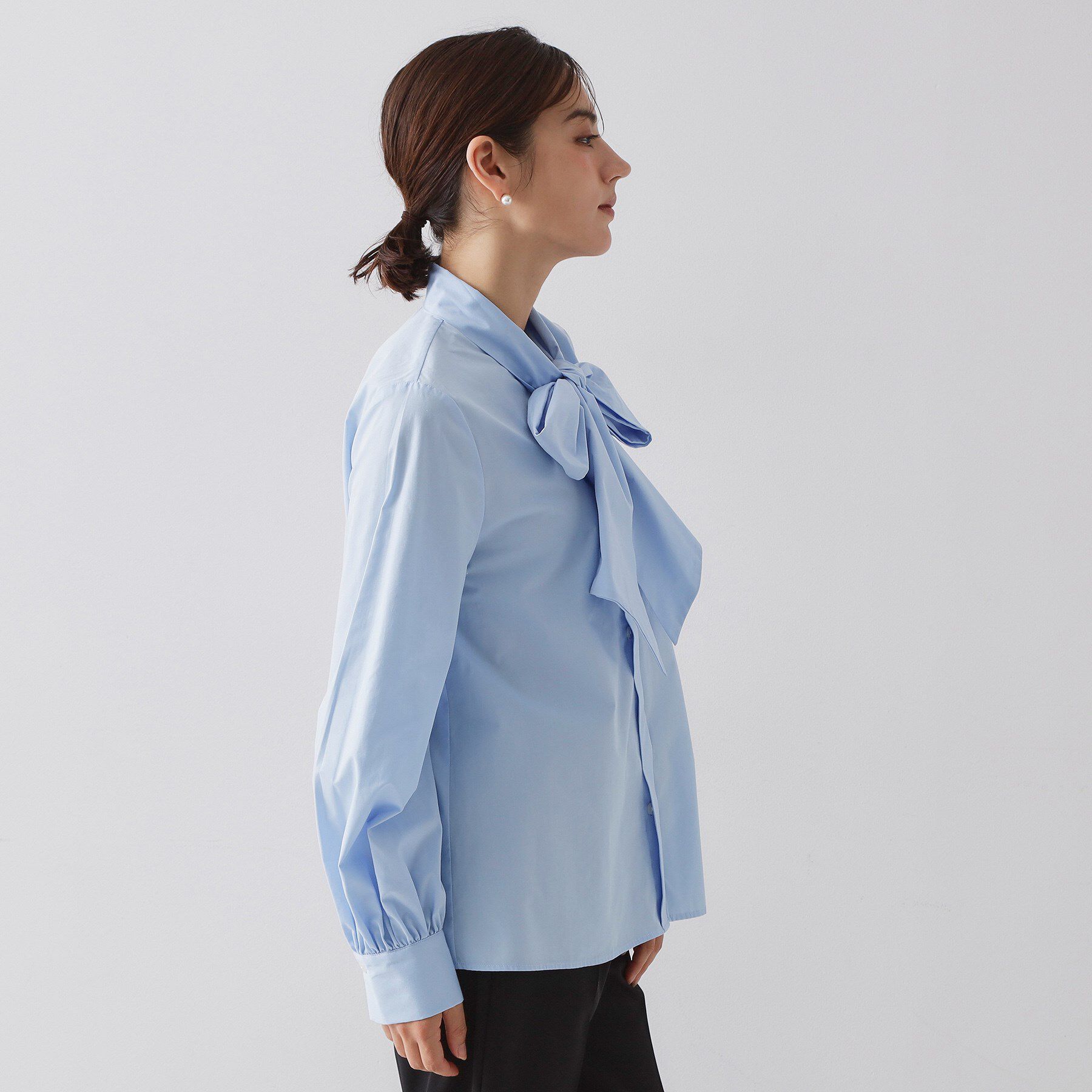 OPAQUE.CLIP「《通勤対応》ボウタイシャツブラウス【洗濯機OK】」|シャツ・ブラウス|