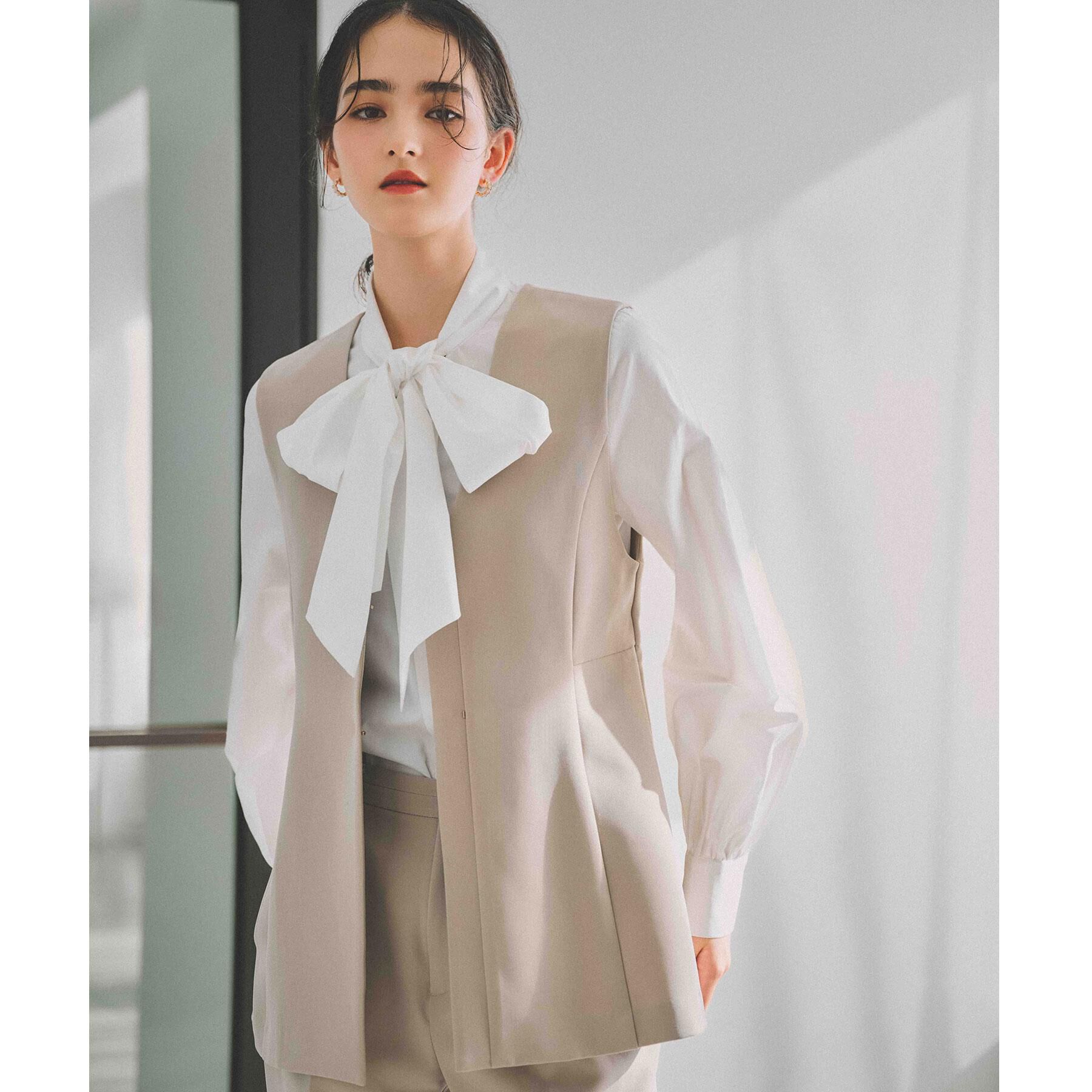 OPAQUE.CLIP「《通勤対応》ボウタイシャツブラウス【洗濯機OK】」|シャツ・ブラウス|