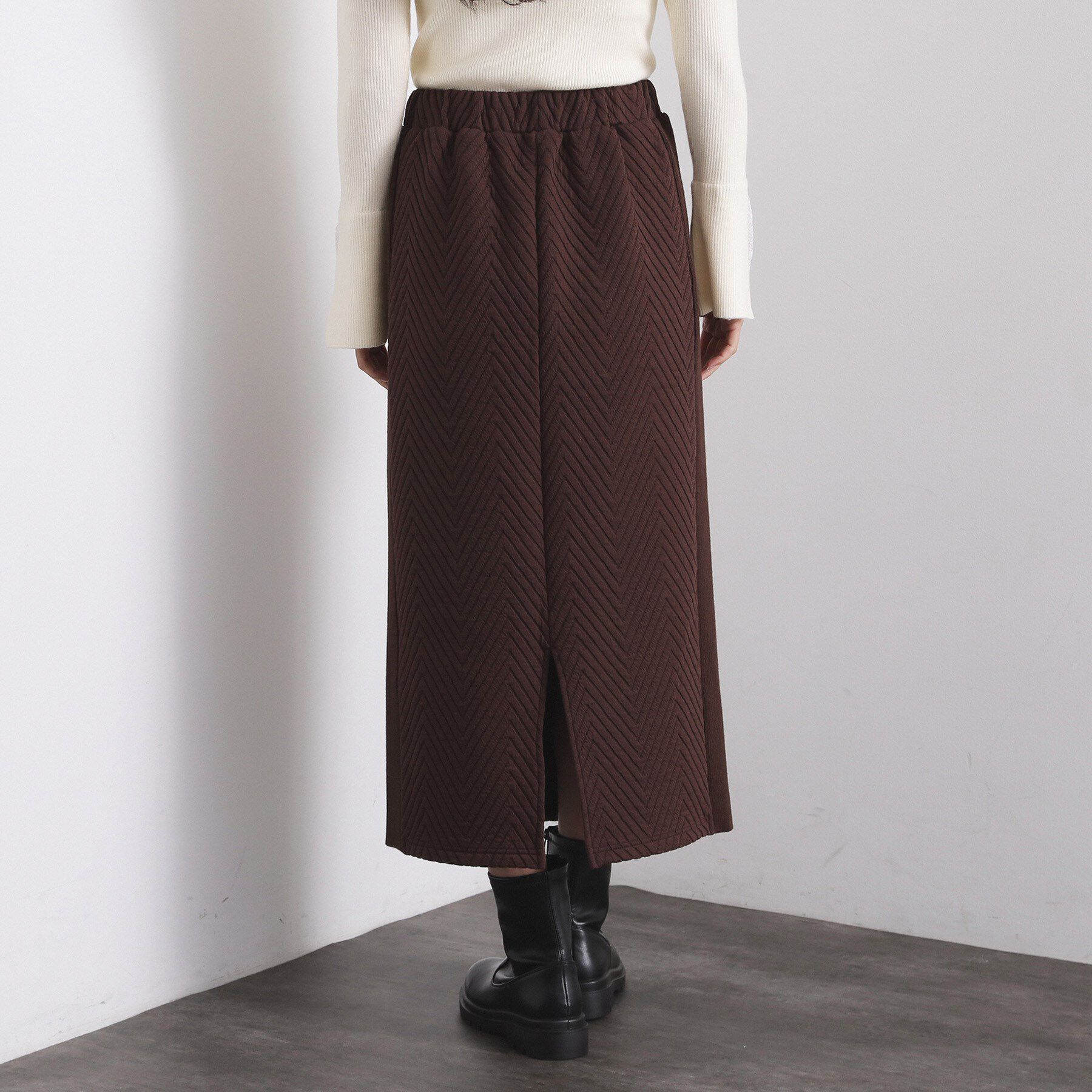 OPAQUE.CLIP「キルティングイージーナロースカート【洗濯機OK】」|スカート|