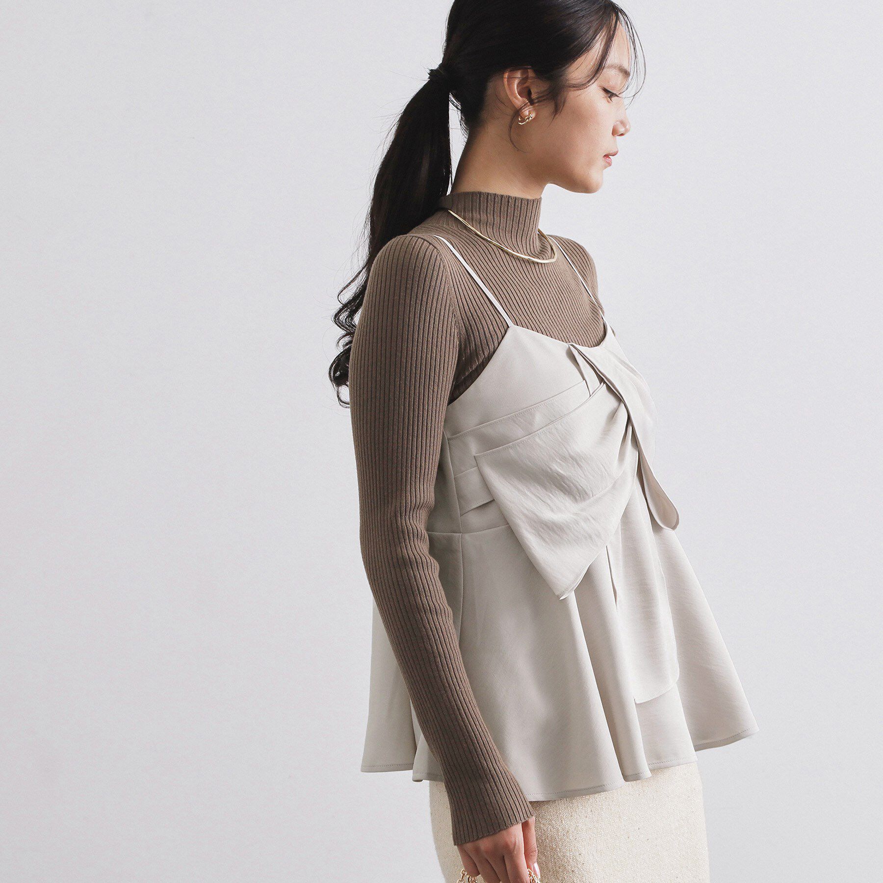 OPAQUE.CLIP「サテンキャミブラウス【洗濯機OK】」|シャツ・ブラウス|