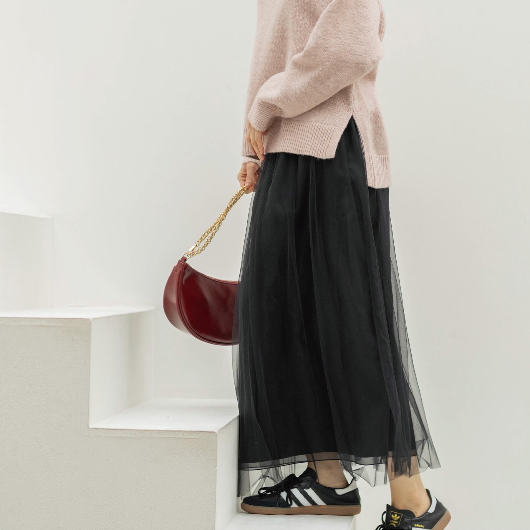 OPAQUE.CLIP「チュールイージーギャザースカート【洗濯機OK】」|スカート|