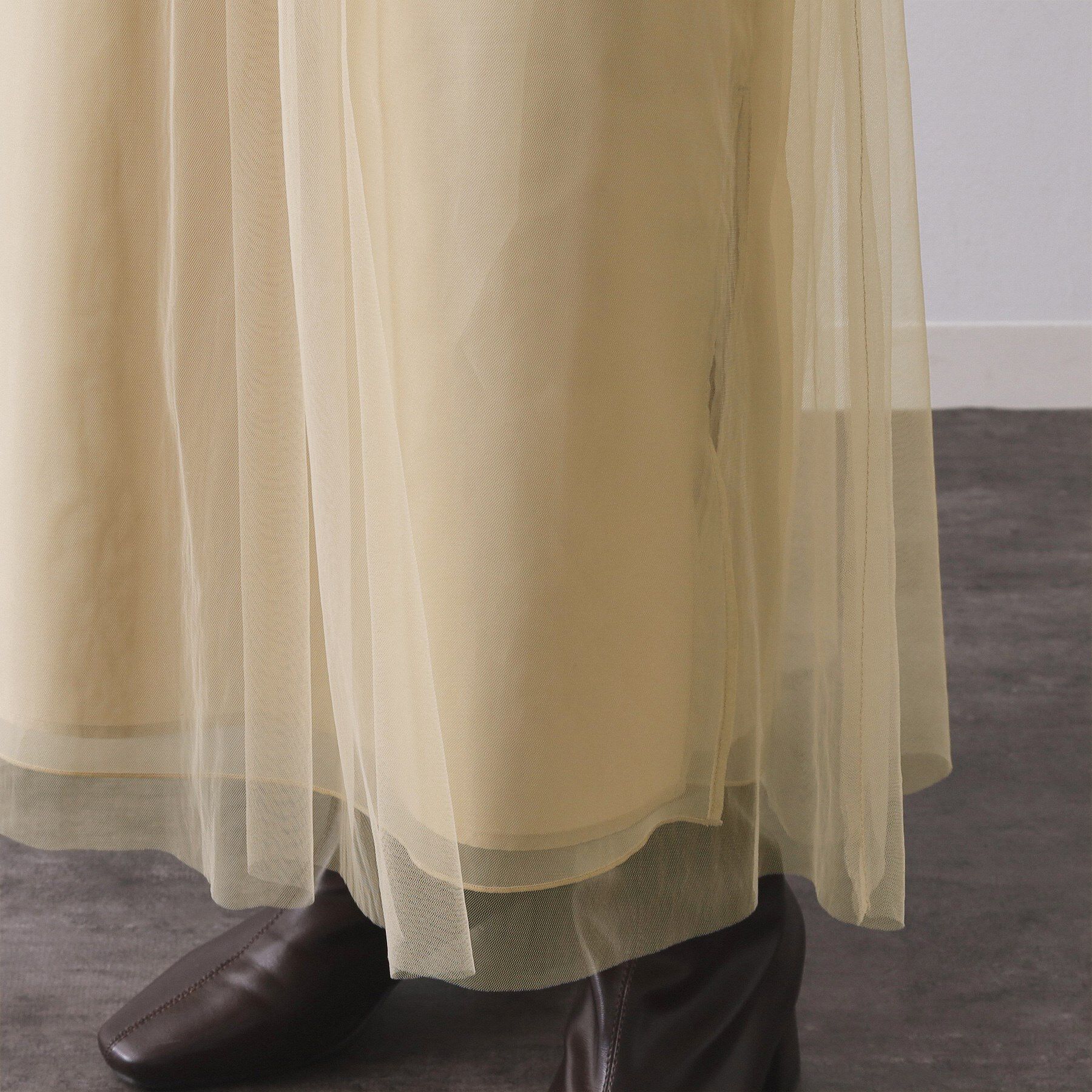 OPAQUE.CLIP「チュールイージーギャザースカート【洗濯機OK】」|スカート|