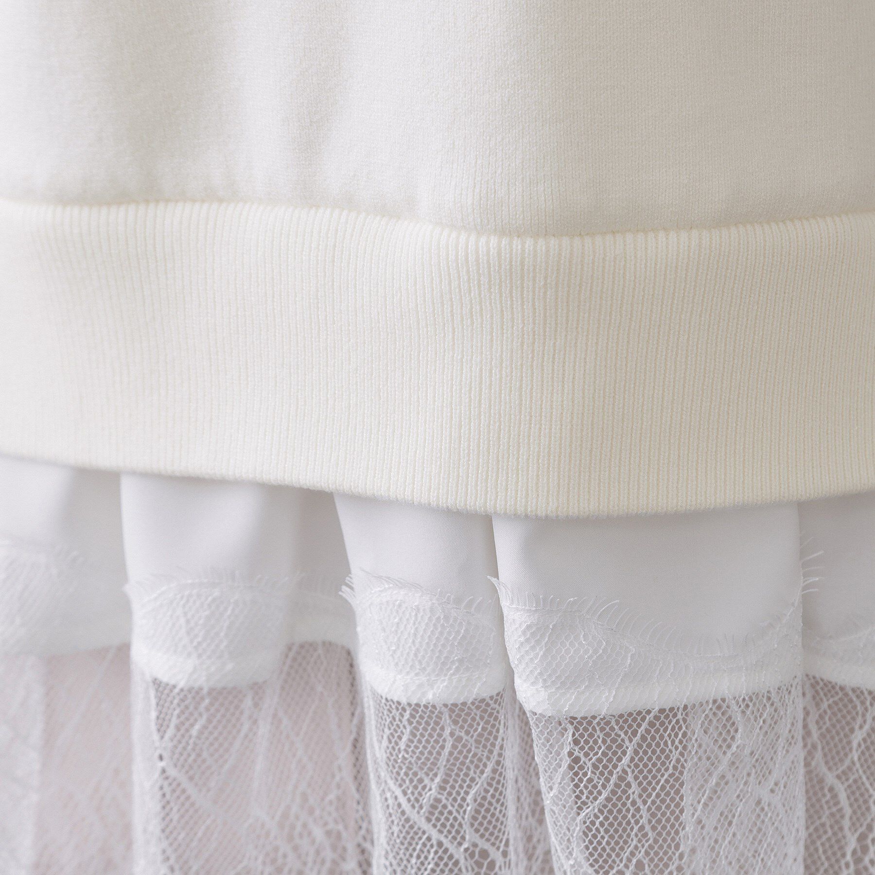 OPAQUE.CLIP「裾レースドッキングニット」|ニット・セーター|