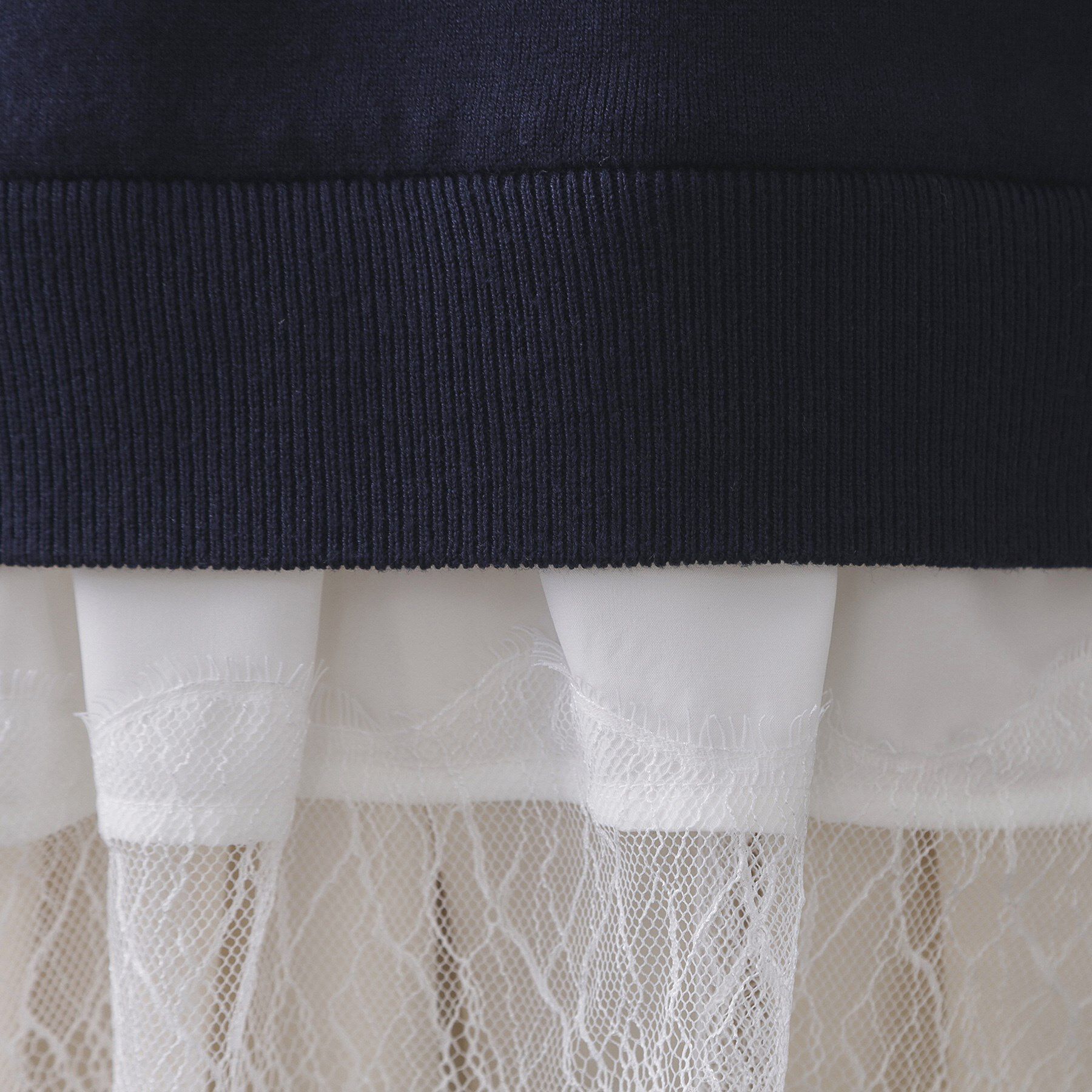 OPAQUE.CLIP「裾レースドッキングニット」|ニット・セーター|