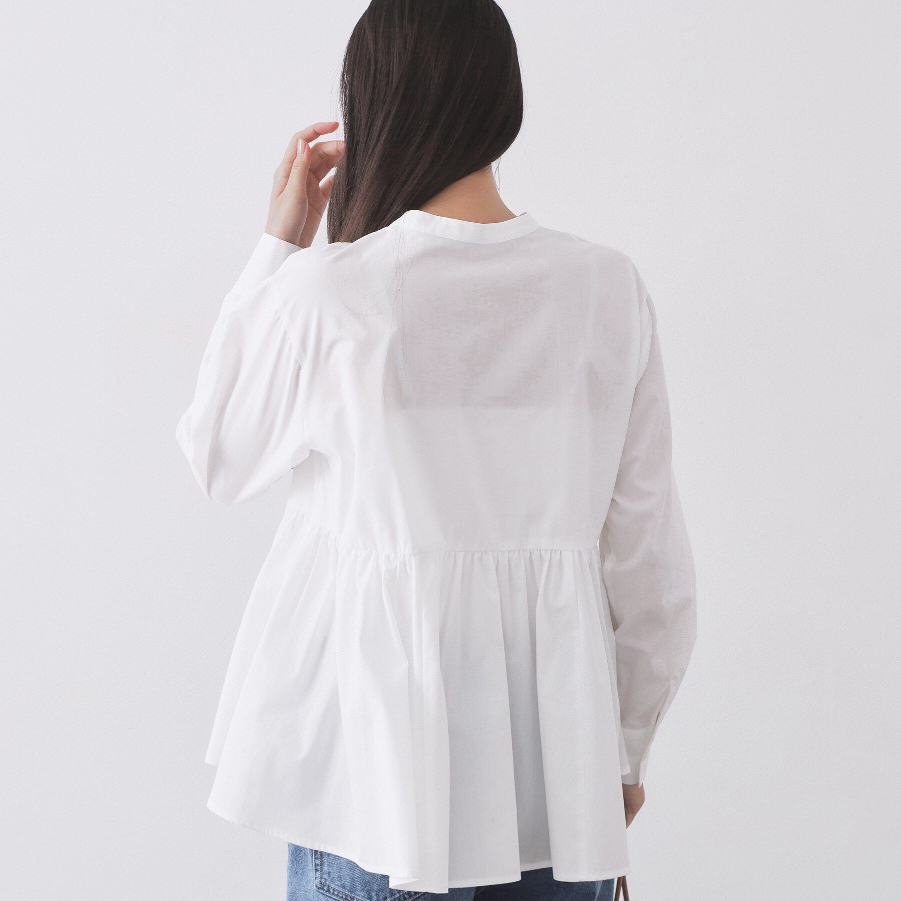 OPAQUE.CLIP「ペプラムシャツ【洗濯機OK】」|シャツ・ブラウス|