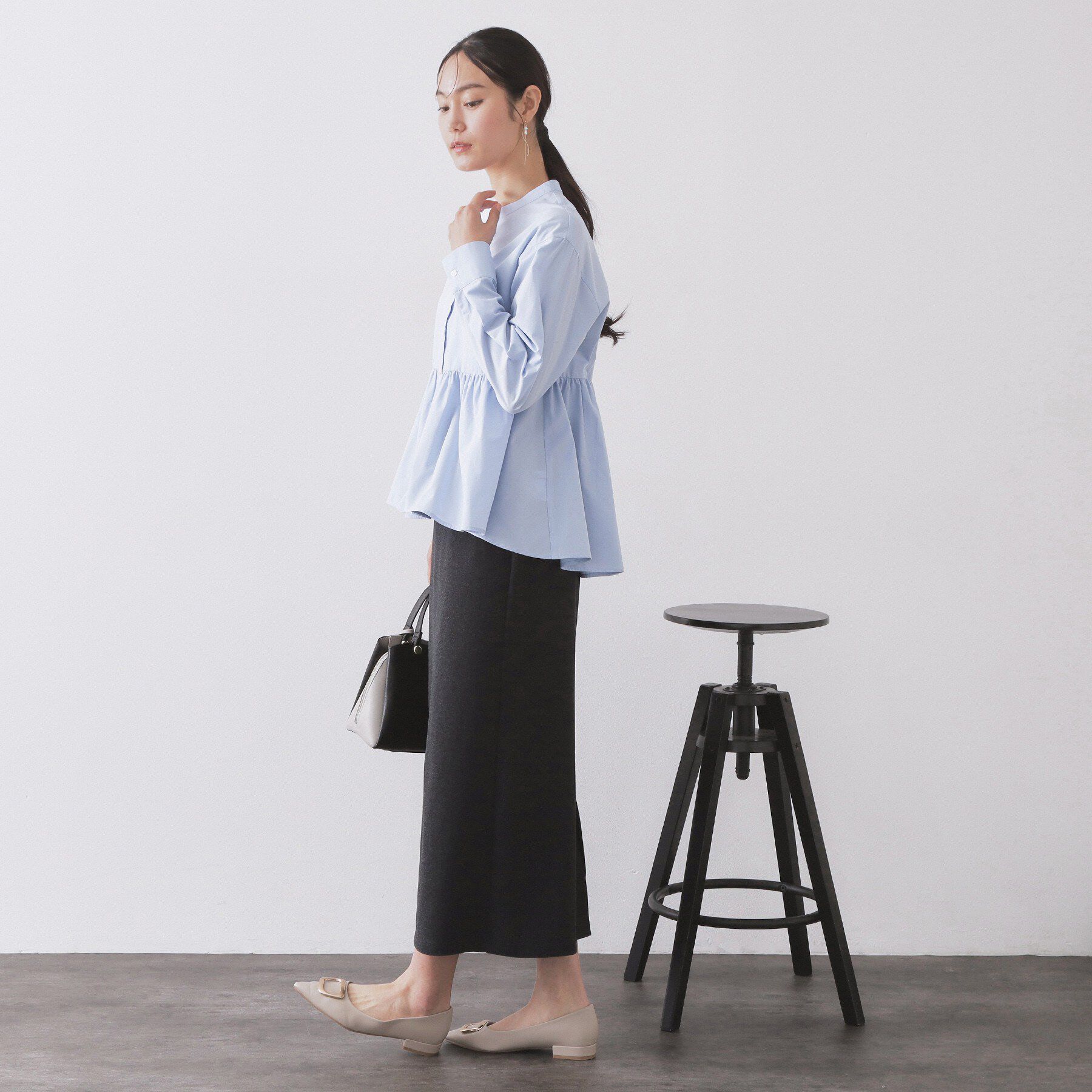 OPAQUE.CLIP「ペプラムシャツ【洗濯機OK】」|シャツ・ブラウス|