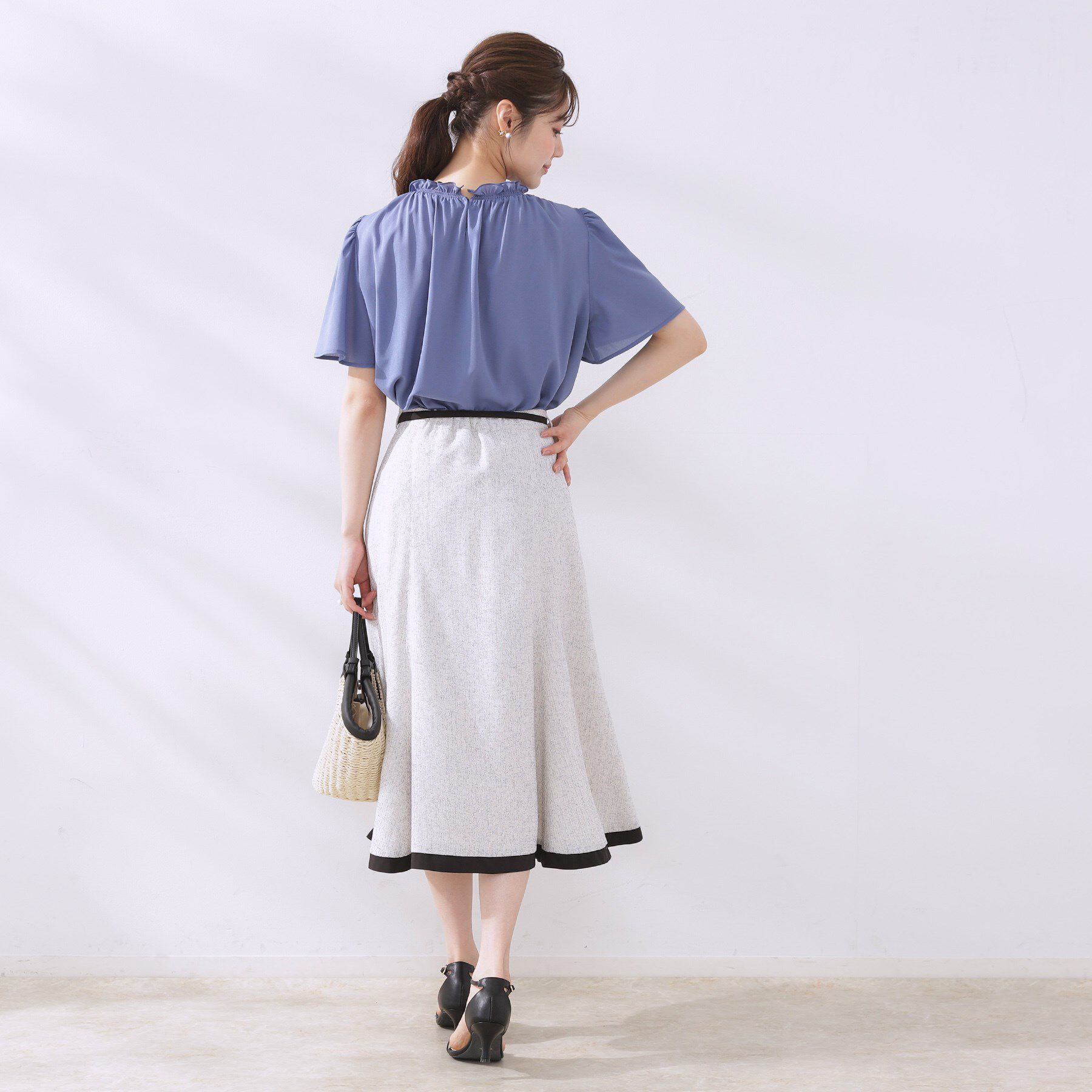 Couture broach「【二の腕カバー・通勤】シャーリングシアーブラウス」|シャツ・ブラウス|