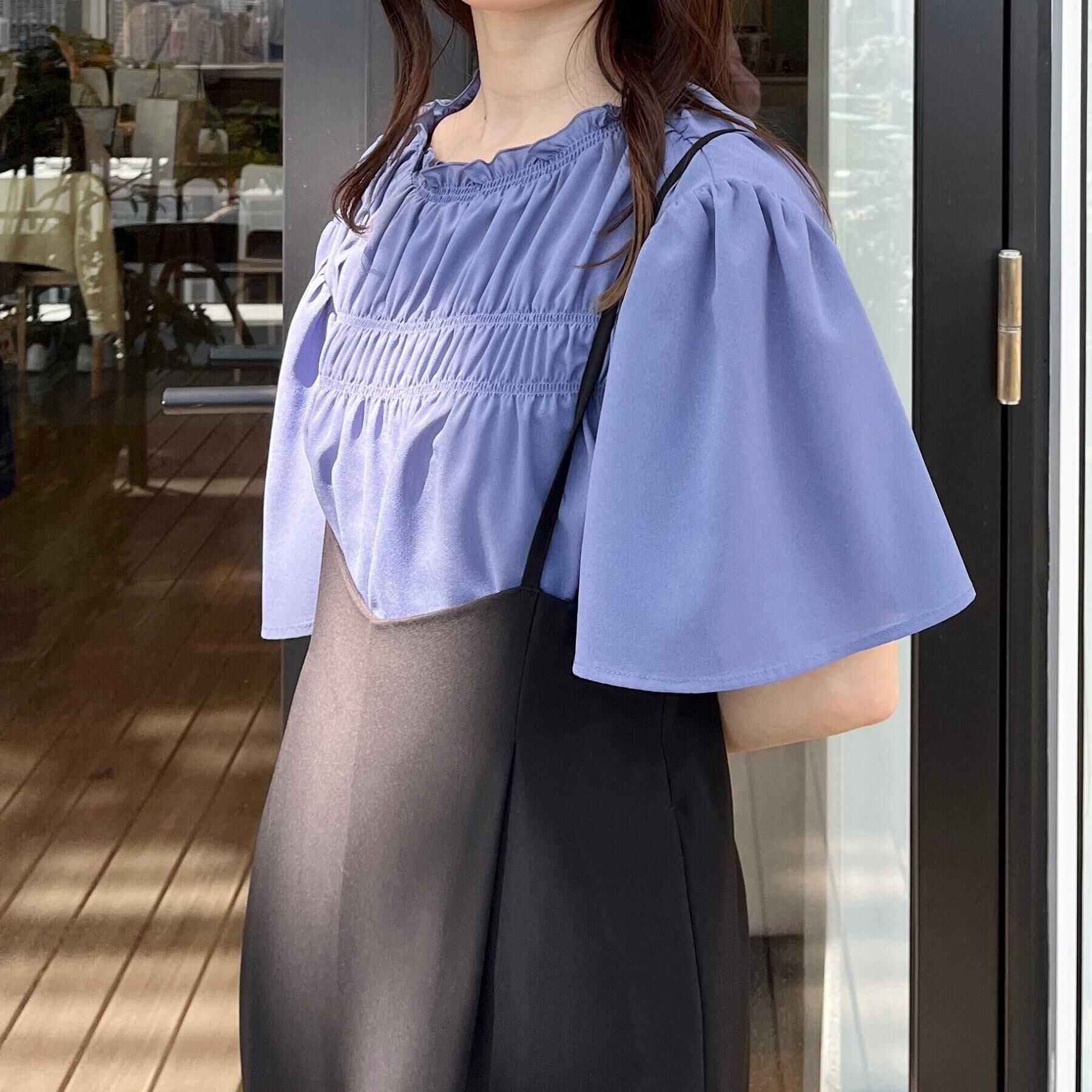 Couture broach「【二の腕カバー・通勤】シャーリングシアーブラウス」|シャツ・ブラウス|