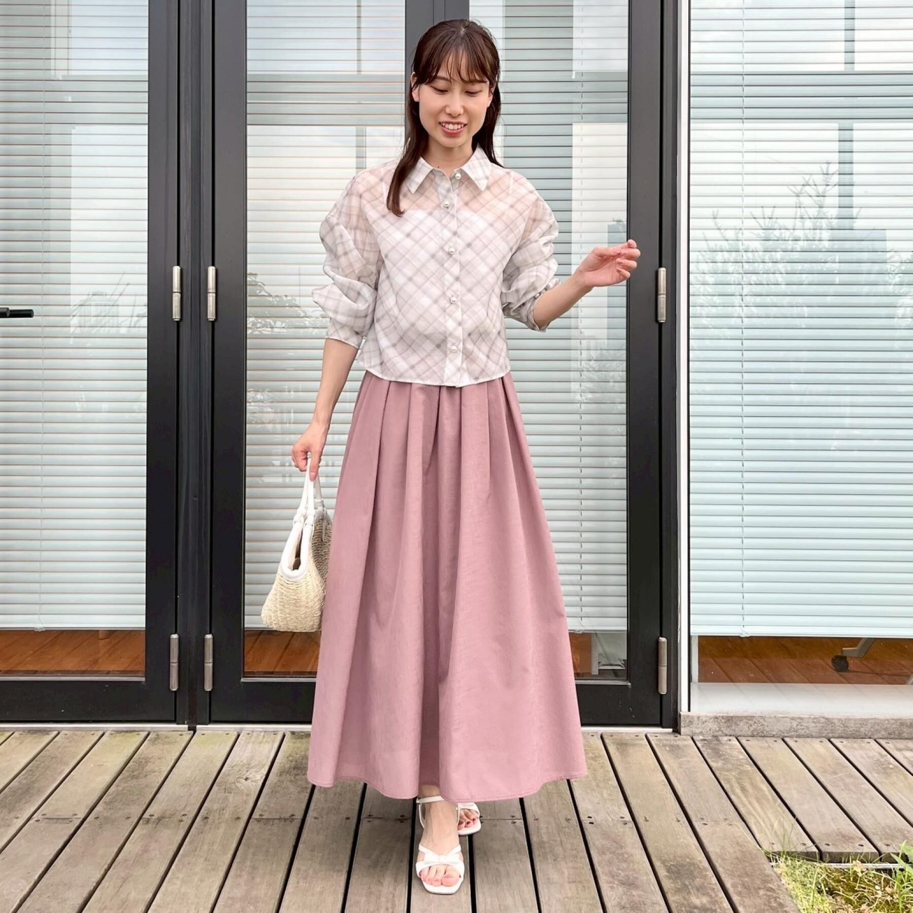 Couture broach「【きれいめ・シアー・通勤】パレットボイルロングスカート」|スカート|