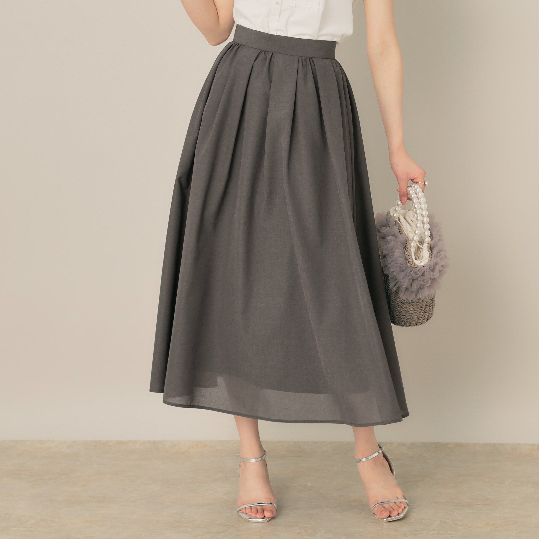 Couture broach「【きれいめ・シアー・通勤】パレットボイルロングスカート」|スカート|