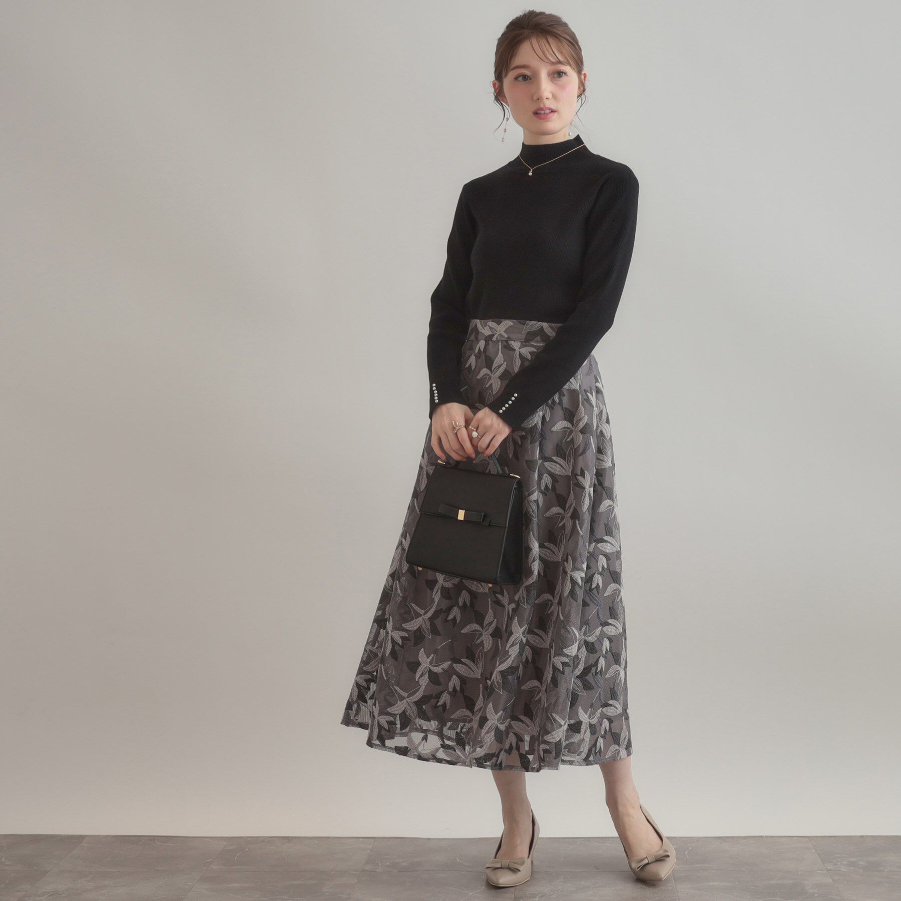 Couture broach「【多機能・フェミニン】パール調リブニット」|ニット・セーター|