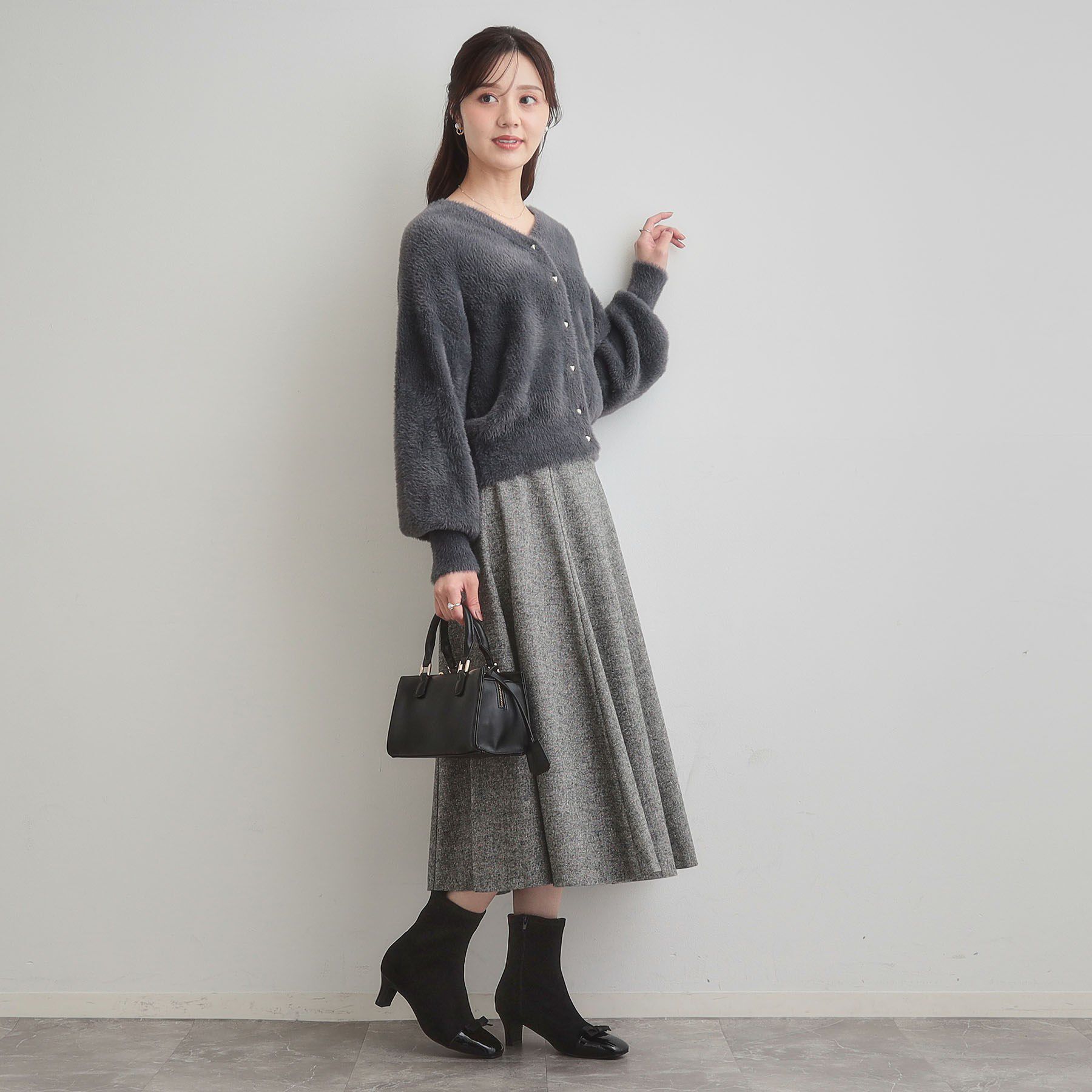 Couture broach「ドッキングデザインリボンストレッチブーツ」|ショートブーツ|