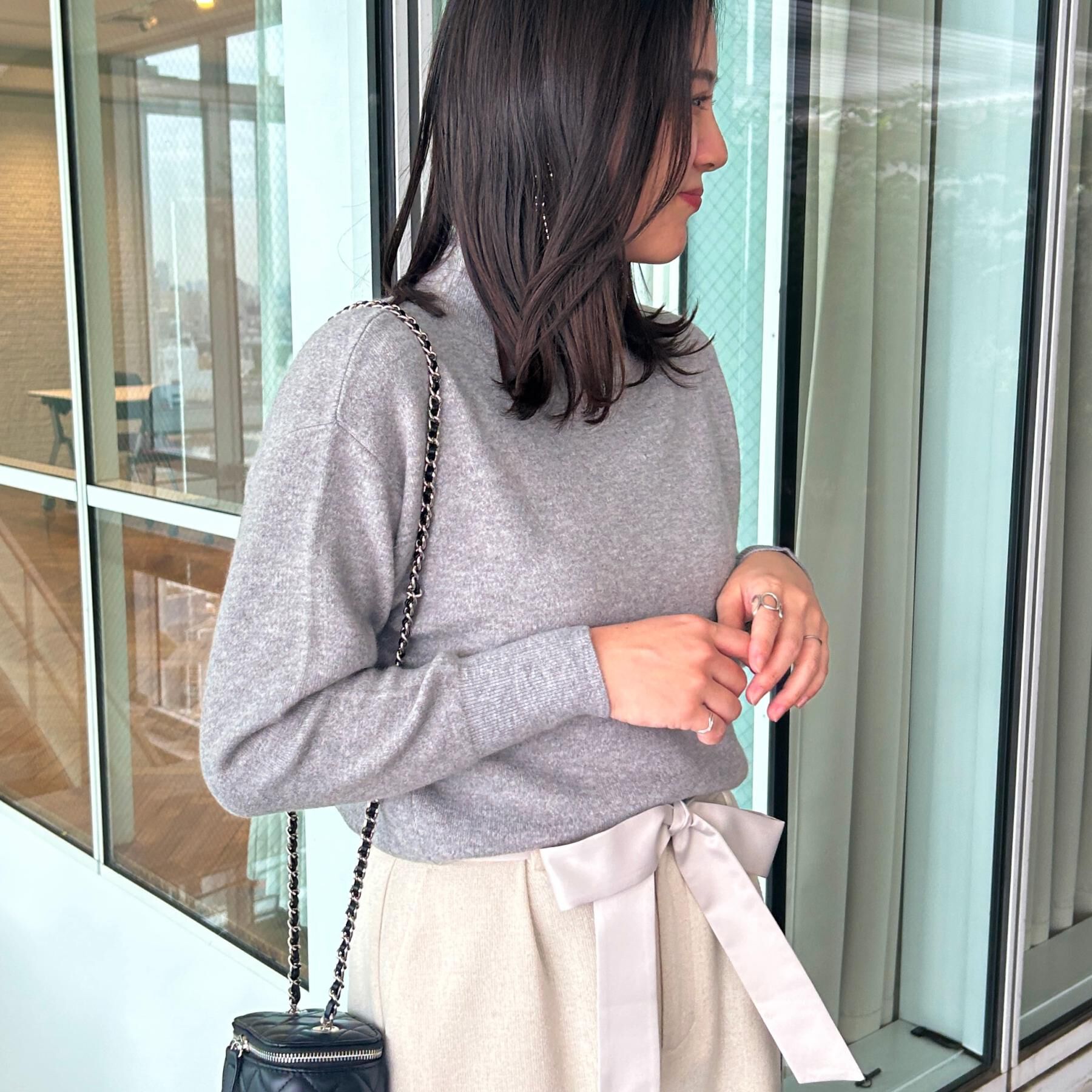 Couture broach「【ゆるふわ・通勤】リッシュアンゴラ バックパール調ニット」|ニット・セーター|