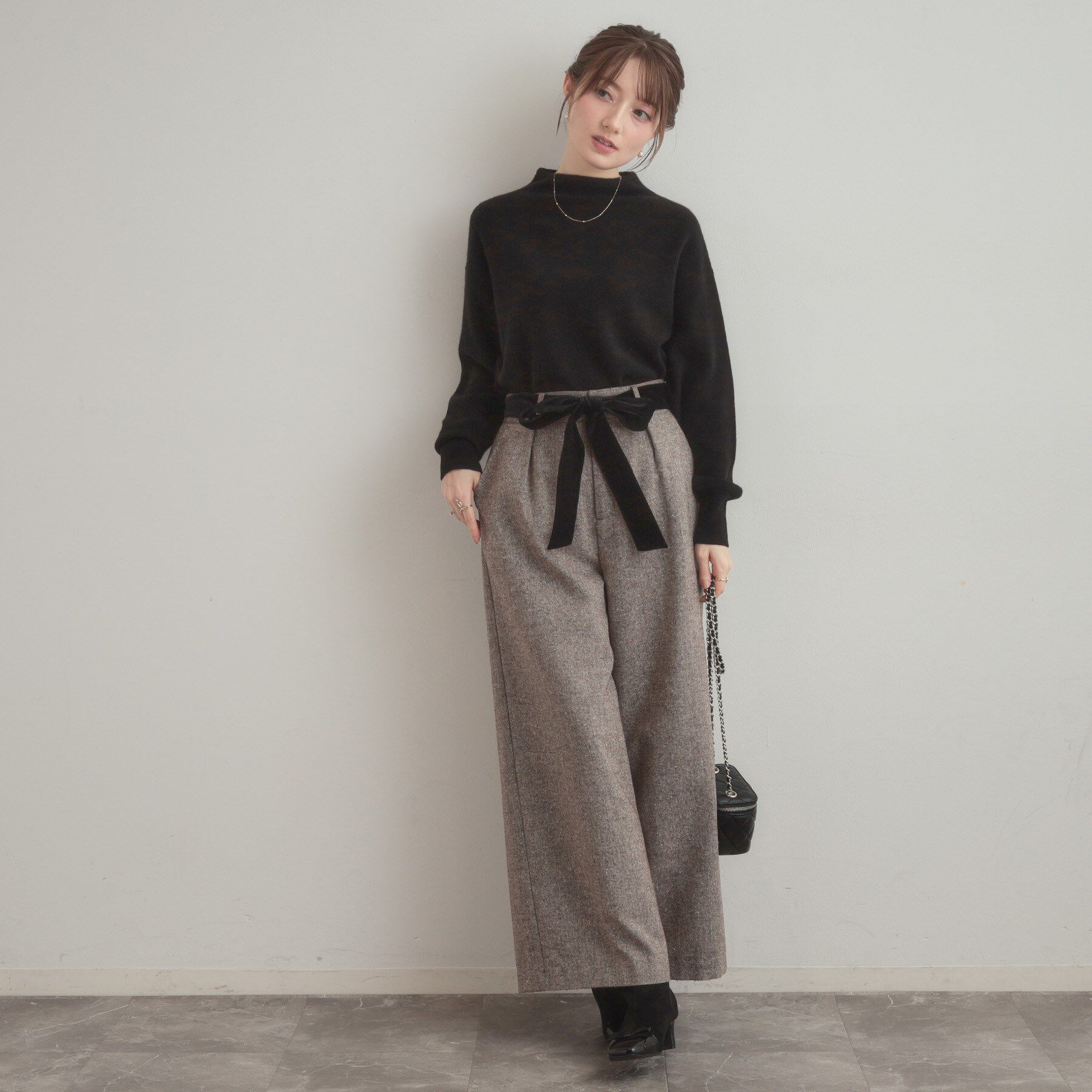 Couture broach「【ゆるふわ・通勤】リッシュアンゴラ バックパール調ニット」|ニット・セーター|