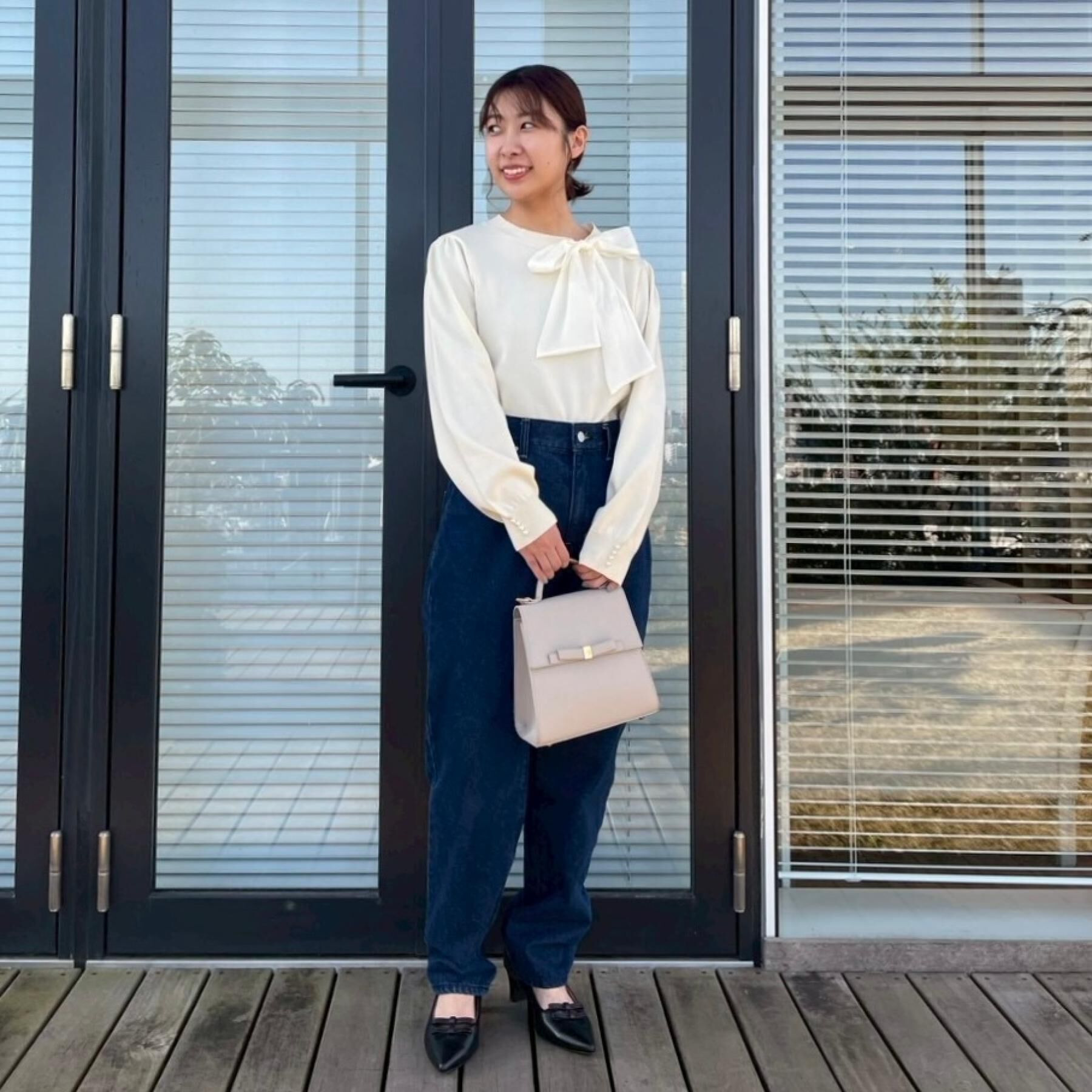 Couture broach「【洗える・着映え】オーガンジーリボンタイ ニット」|ニット・セーター|