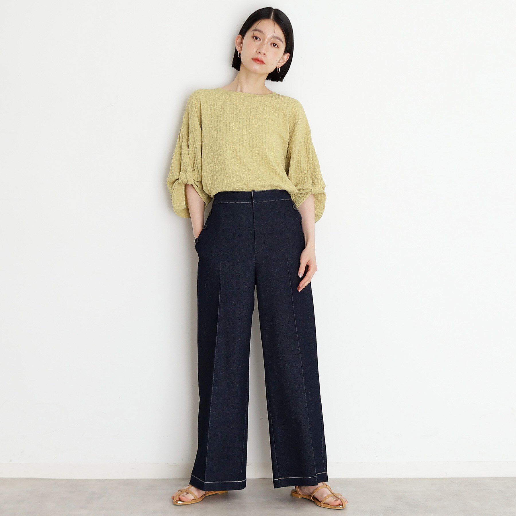 THE SHOP TK「ポコポコ袖タックプルオーバー【洗濯機OK】」|Tシャツ・カットソー|