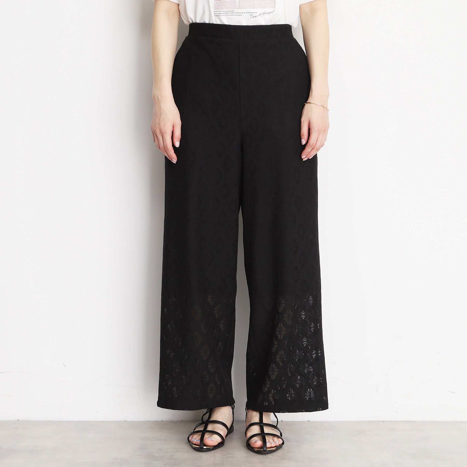 THE SHOP TK「レースワイドパンツ【洗濯機OK】」|その他|