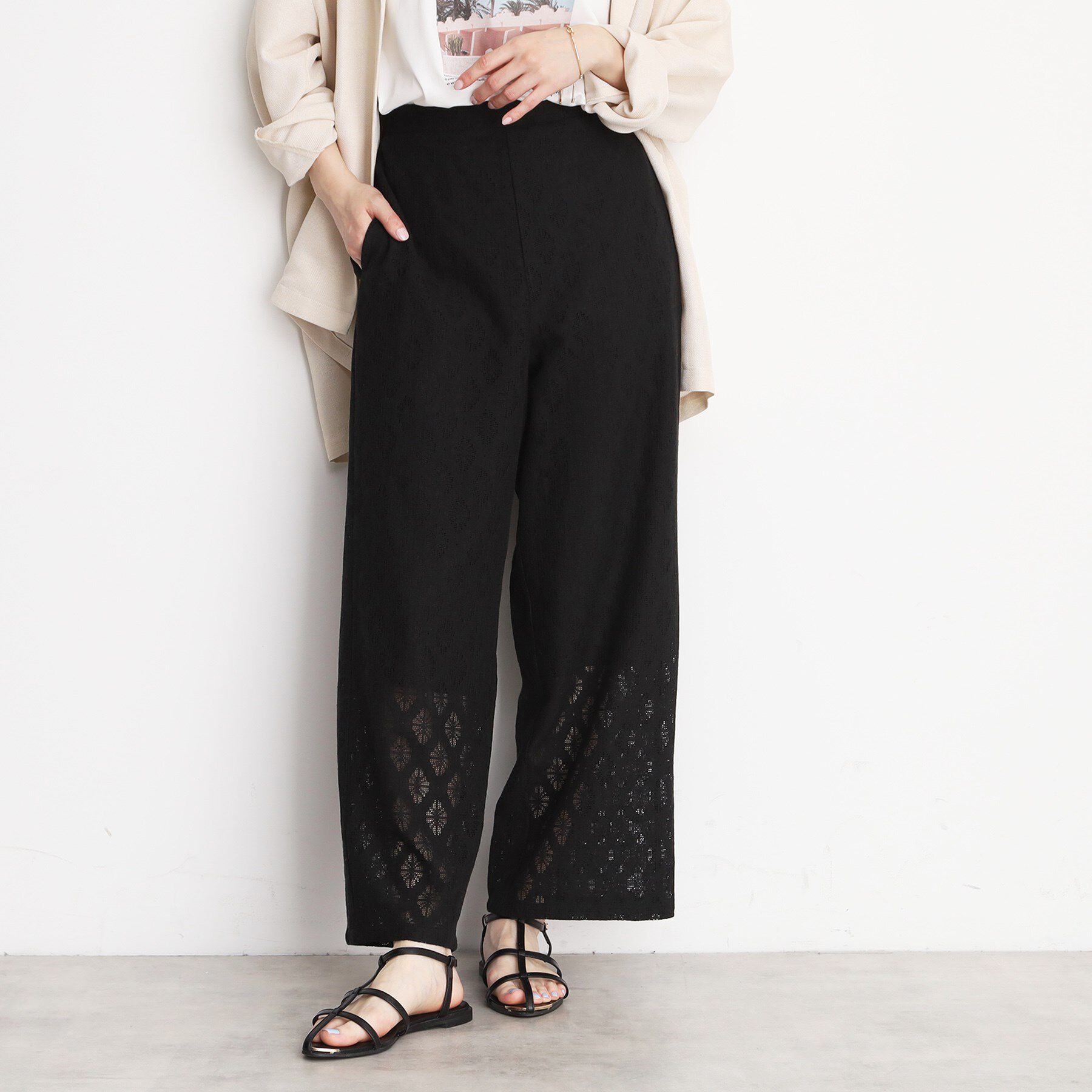 THE SHOP TK「レースワイドパンツ【洗濯機OK】」|その他|