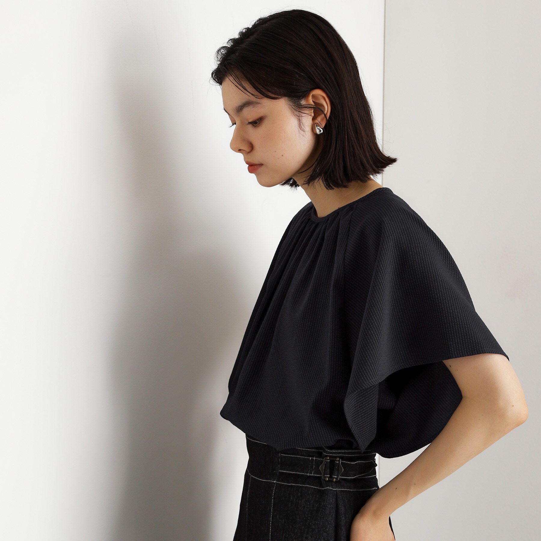 THE SHOP TK「フレアスリーブブラウス【二の腕カバー/UV/洗濯機OK】」|シャツ・ブラウス|