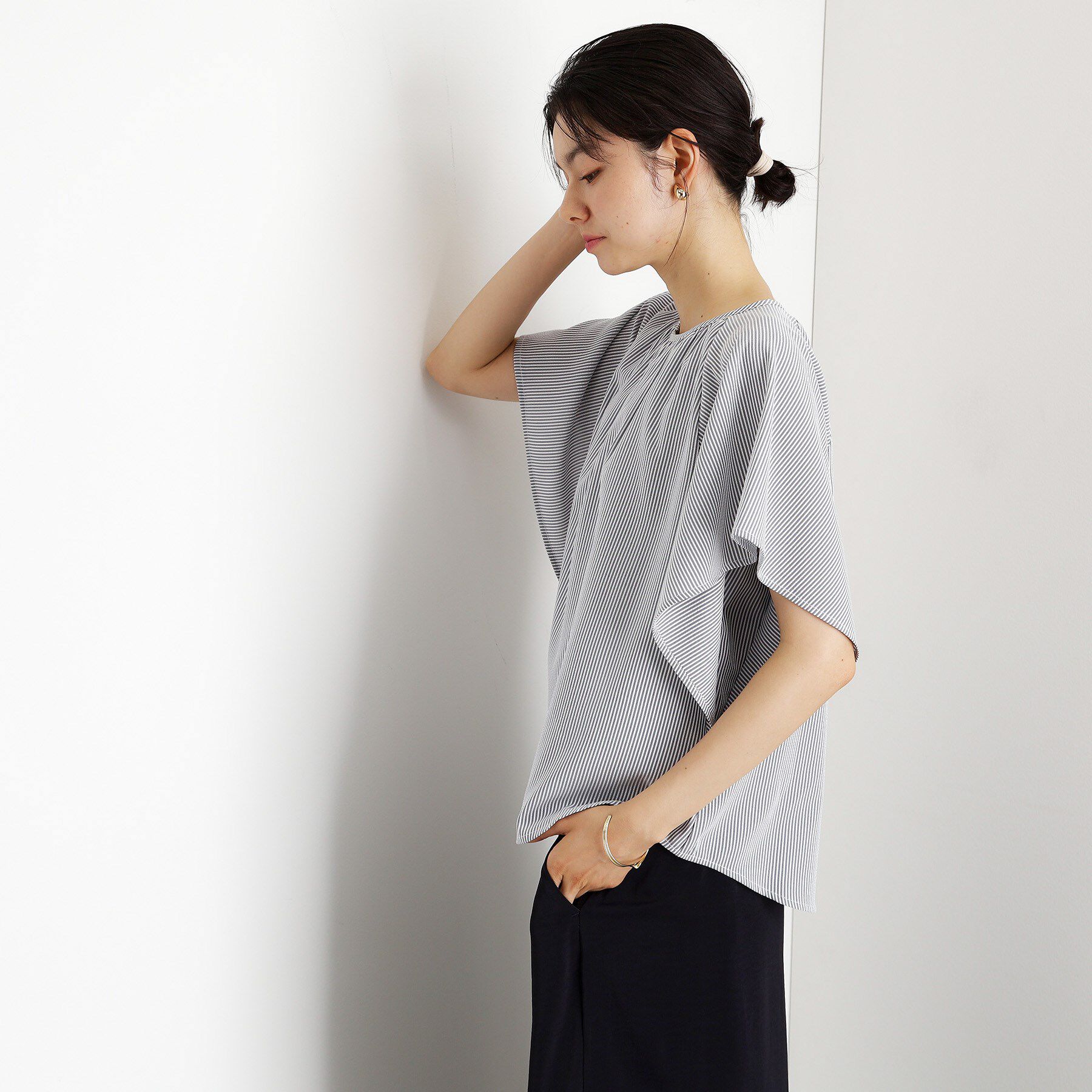 THE SHOP TK「フレアスリーブブラウス【二の腕カバー/UV/洗濯機OK】」|シャツ・ブラウス|