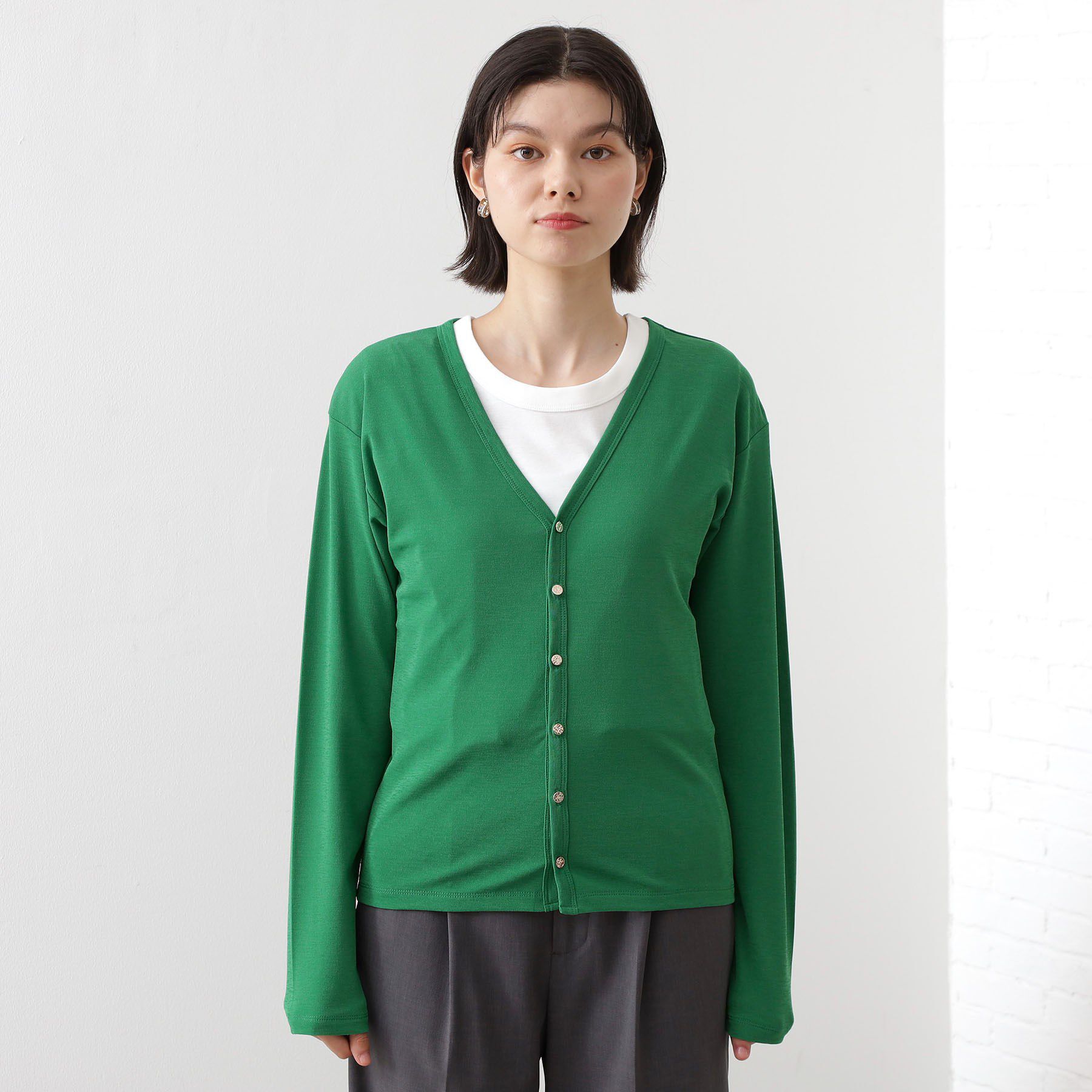 THE SHOP TK「シアーフライスVカーデ」|カーディガン|