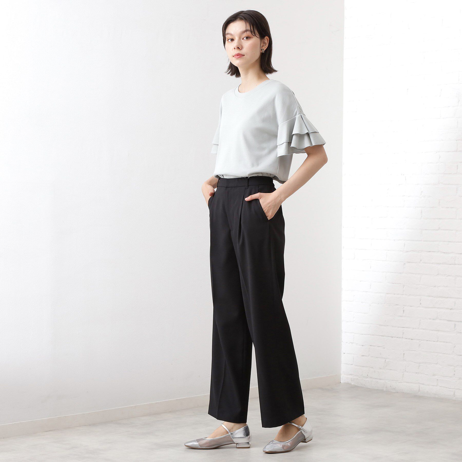 THE SHOP TK「【美脚見え】タックワイドパンツ【セットアップ可】」|その他|