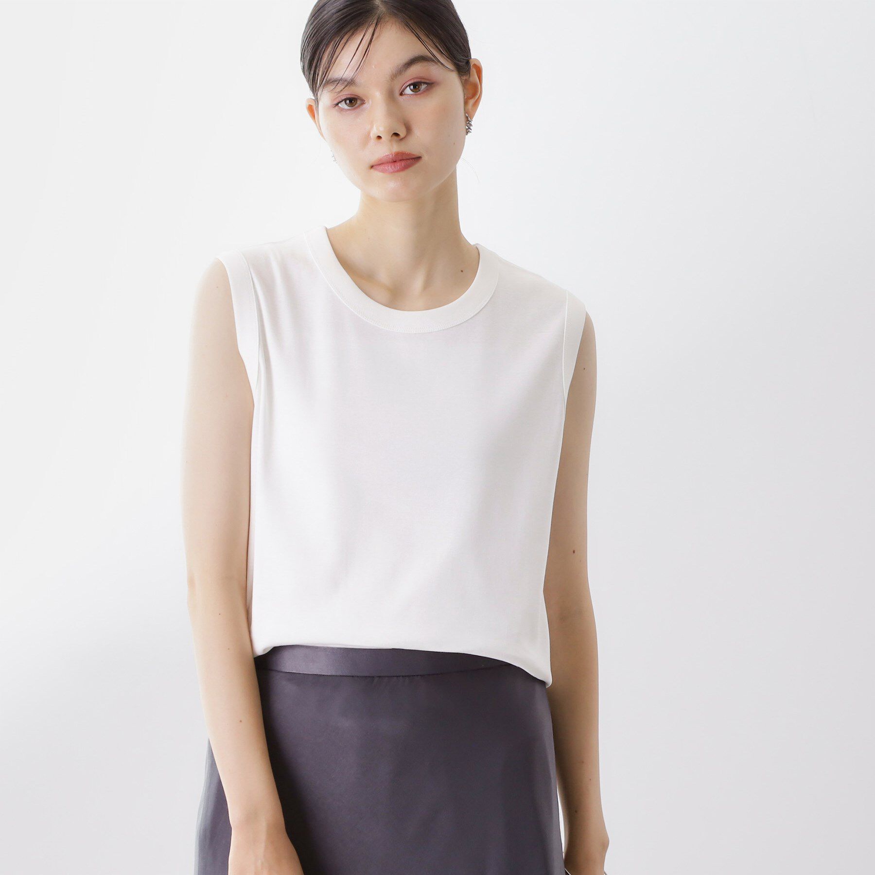 THE SHOP TK「【汗染み防止】ノースリーブTシャツ【洗濯機OK/UVケア】」|キャミソール|