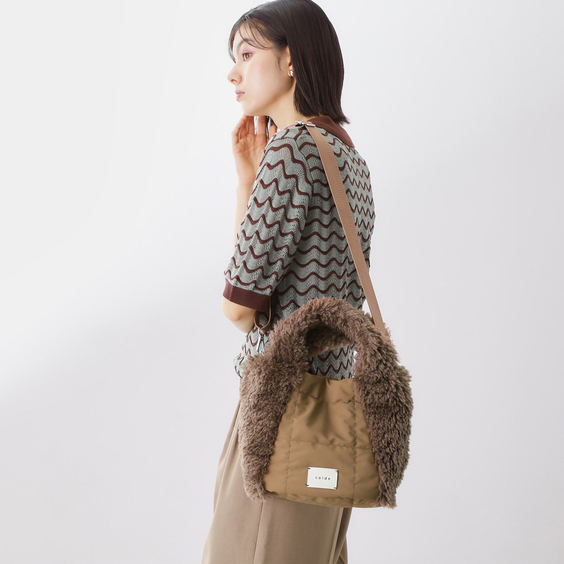 THE SHOP TK「キルト&times;フェイクファー2WAYトート」|トートバッグ|