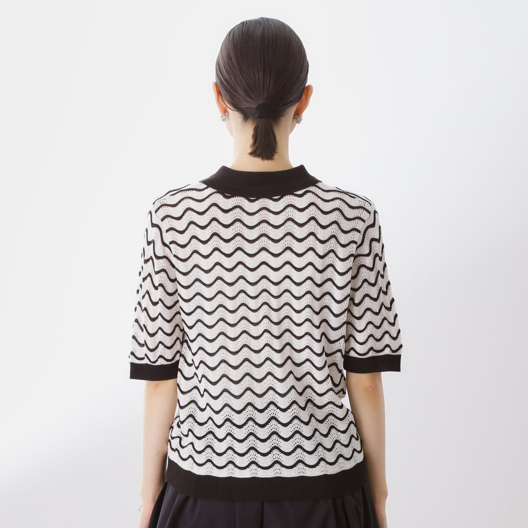THE SHOP TK「柄アソートポロニットシャツ【洗濯機OK】」|ニット・セーター|