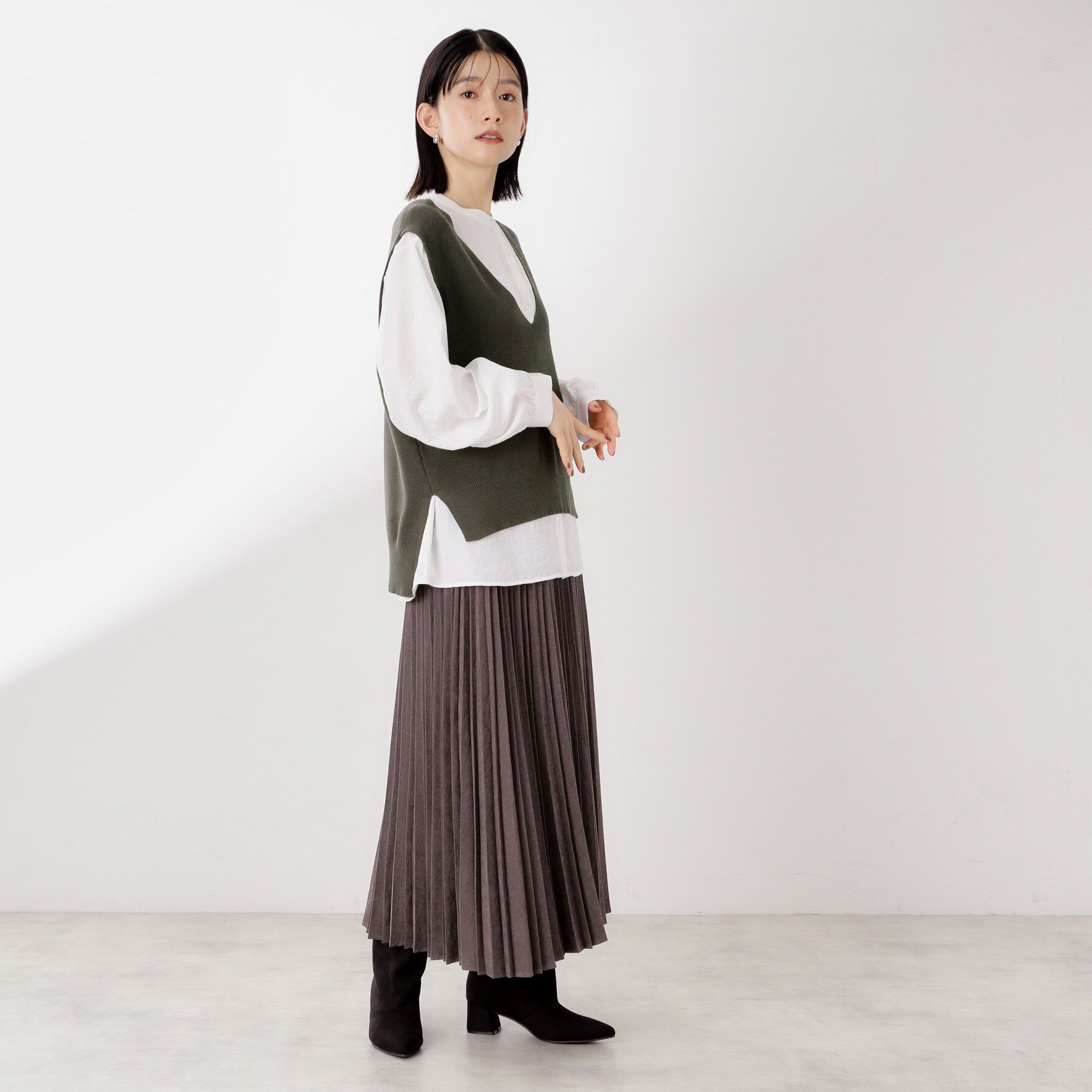 THE SHOP TK「【春まで着られる】ニットベスト＆ブラウスセット/洗濯機OK」|シャツ・ブラウス|