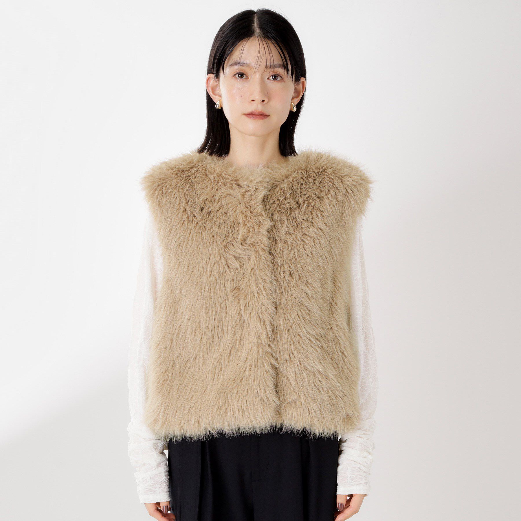 THE SHOP TK「フェイクファーベスト」|ベスト・ジレ|