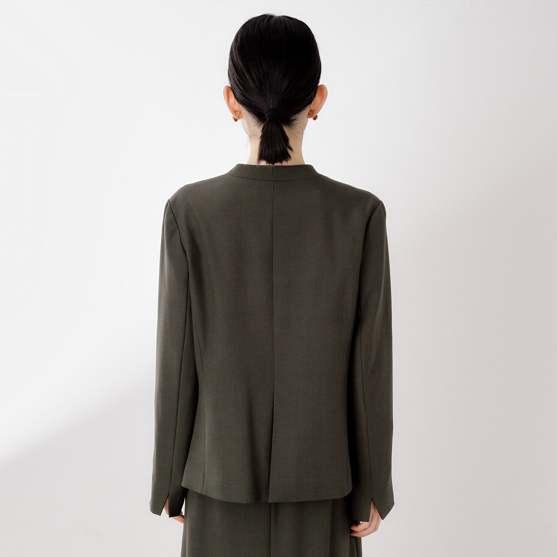 THE SHOP TK「ビジネスノーカラージャケット【セットアップ可/洗える】/CAVIANシリーズ」|ノーカラージャケット|