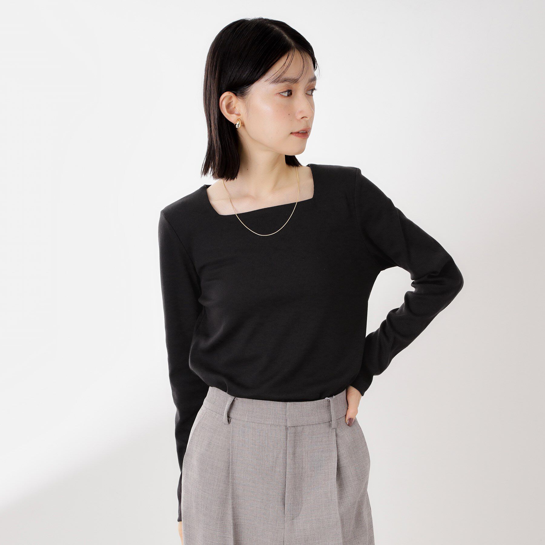 THE SHOP TK「スクエアネックカットソー【洗濯機OK】」|Tシャツ・カットソー|