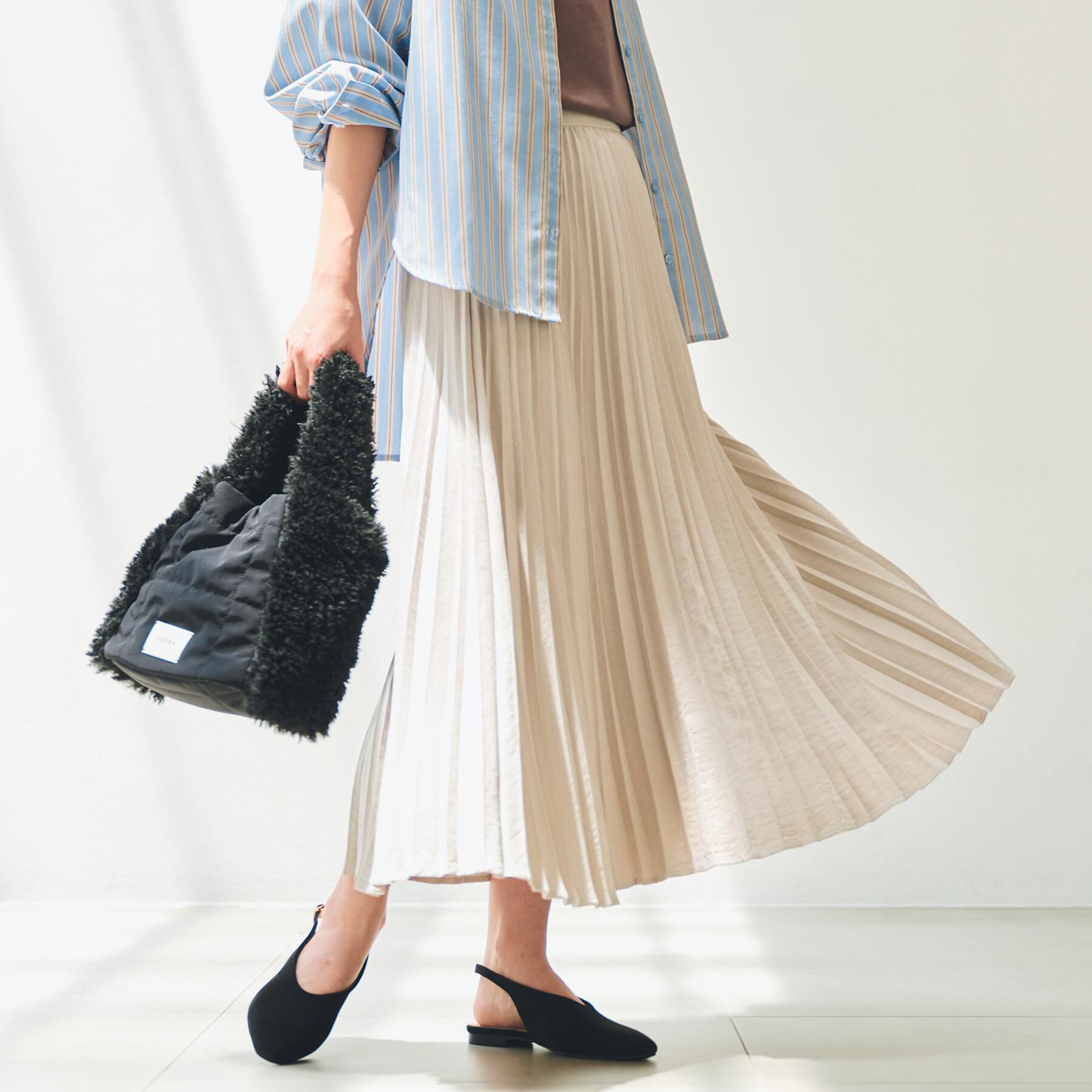 THE SHOP TK「スエードプリーツスカート【洗える】」|スカート|