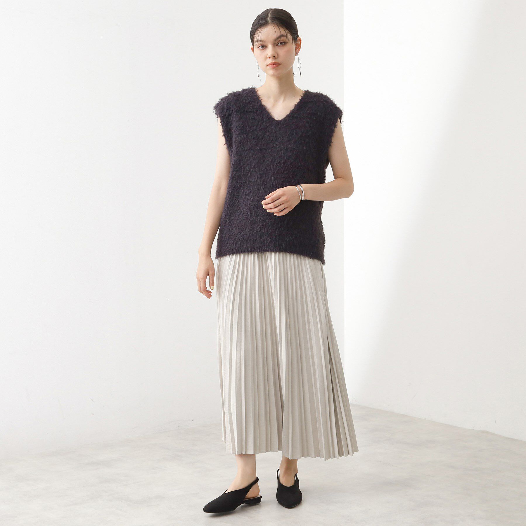 THE SHOP TK「スエードプリーツスカート【洗える】」|スカート|